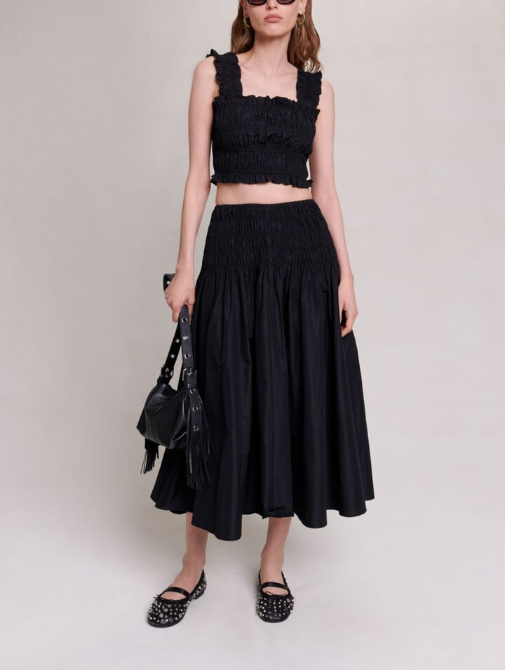 Smocked maxi skirt