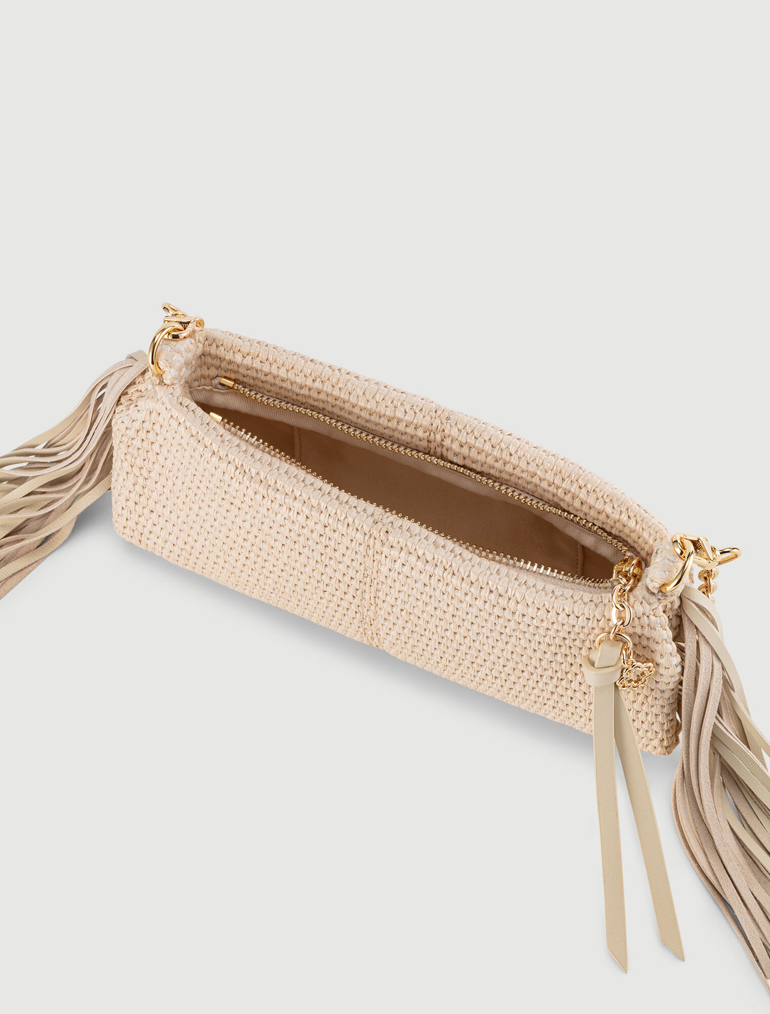 Miss M raffia-look clutch bag