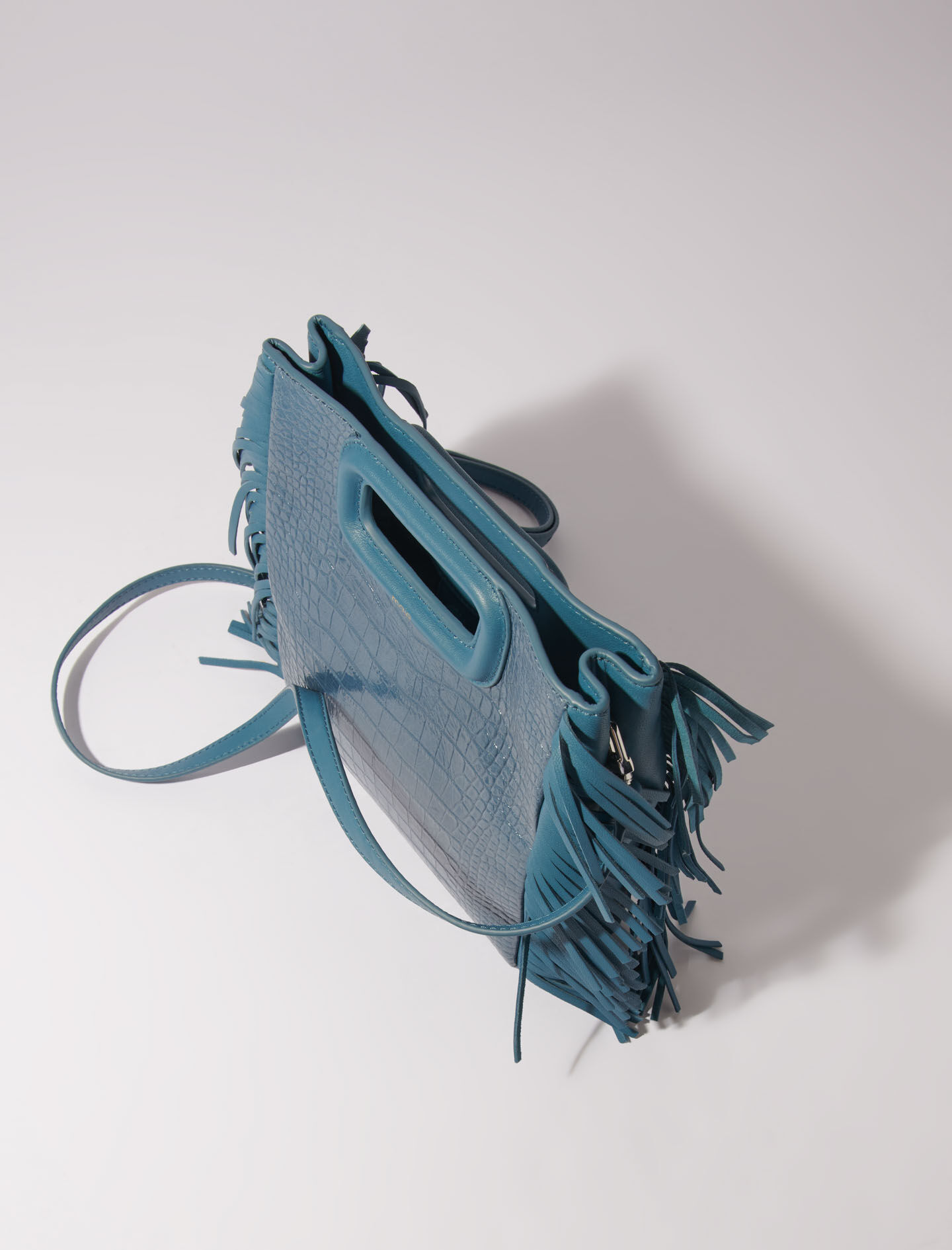 Mock croc M bag Blue For Women | Maje