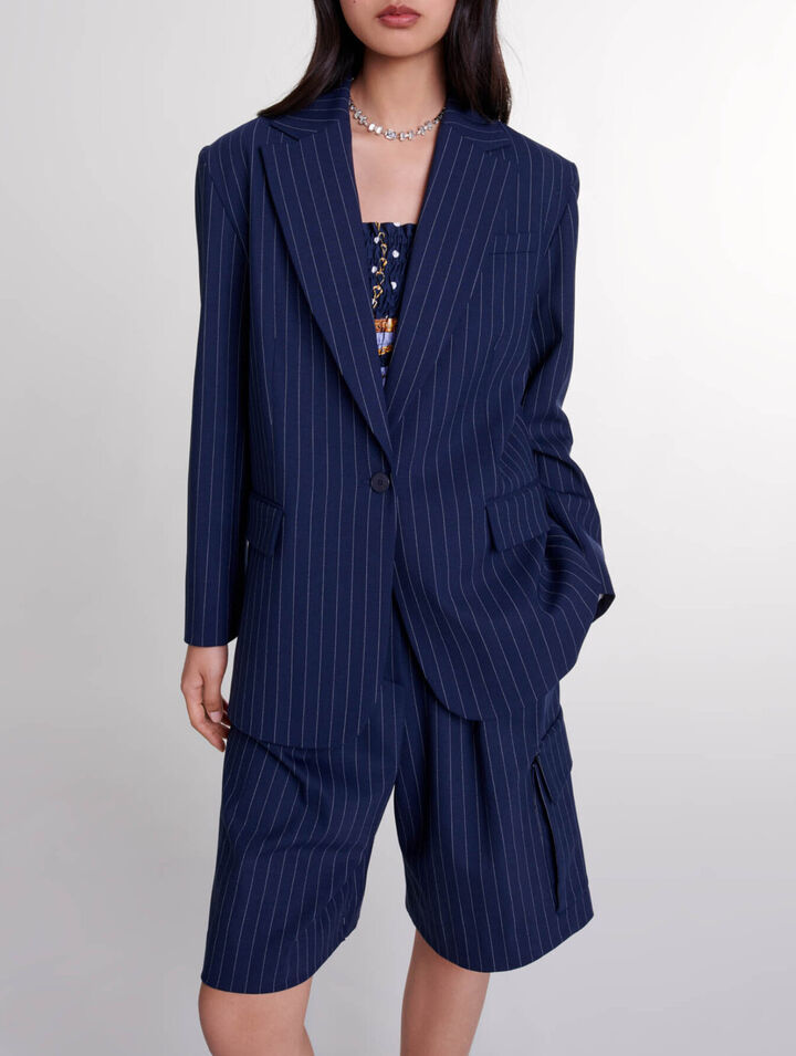 Striped suit jacket