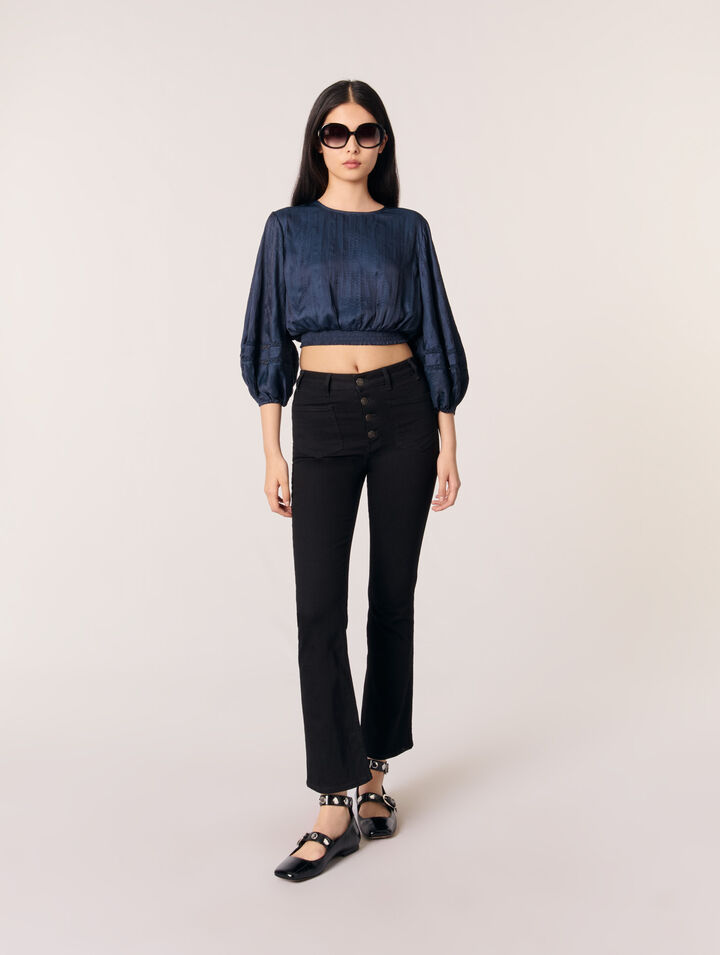 Satin-look cropped top