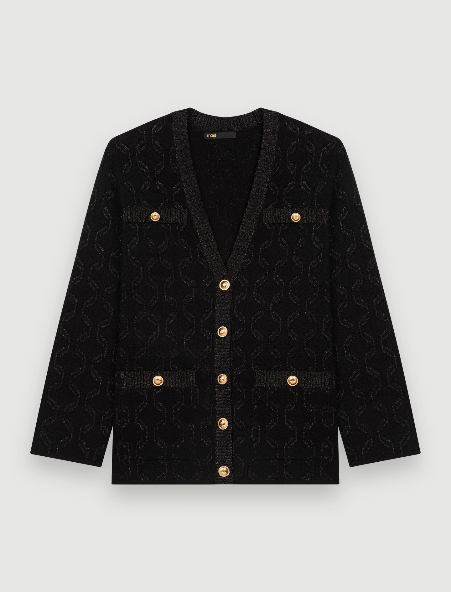 Knit cardigan with shiny motifs Knit cardigan with shiny motifs