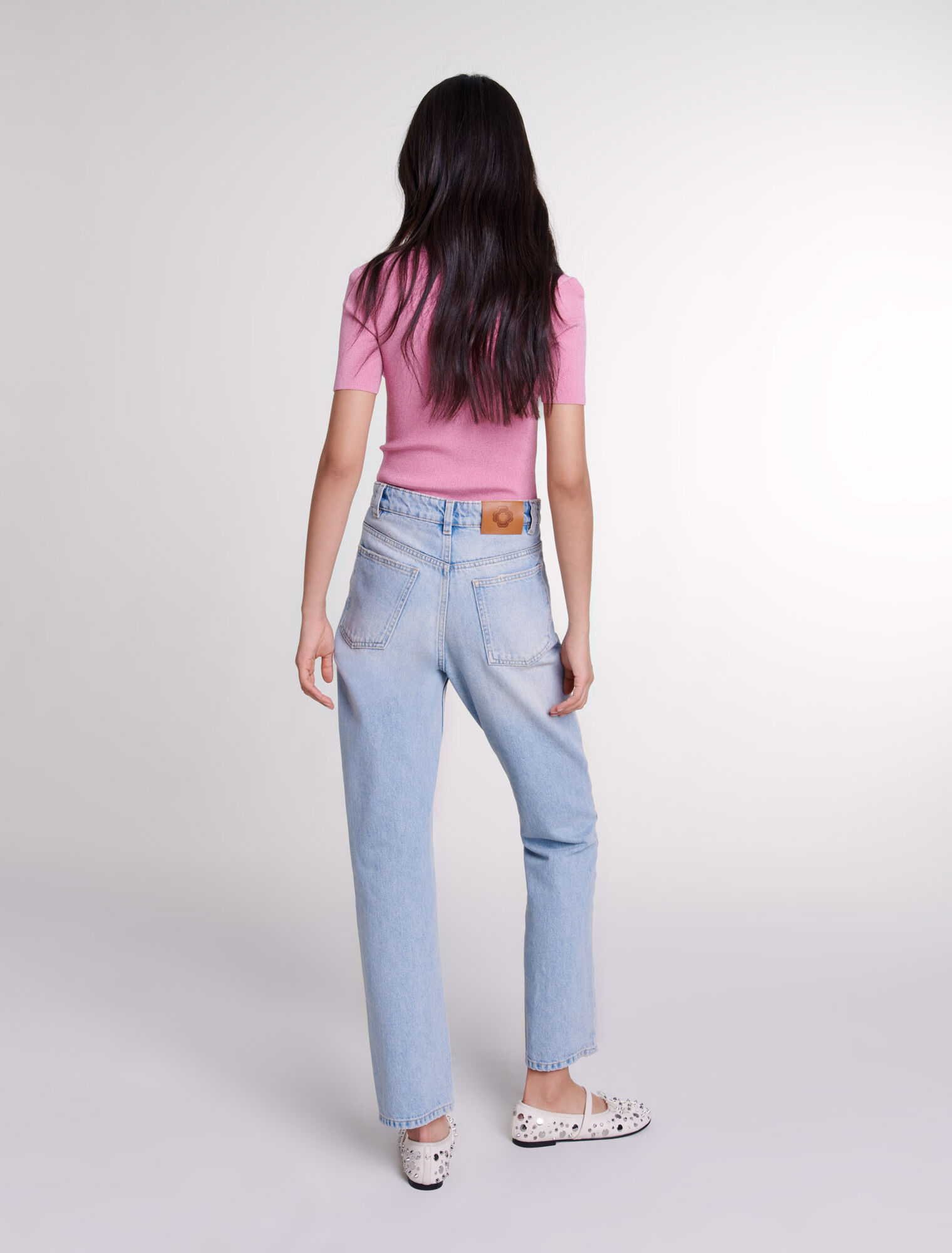 Sparkly knit polo shirt