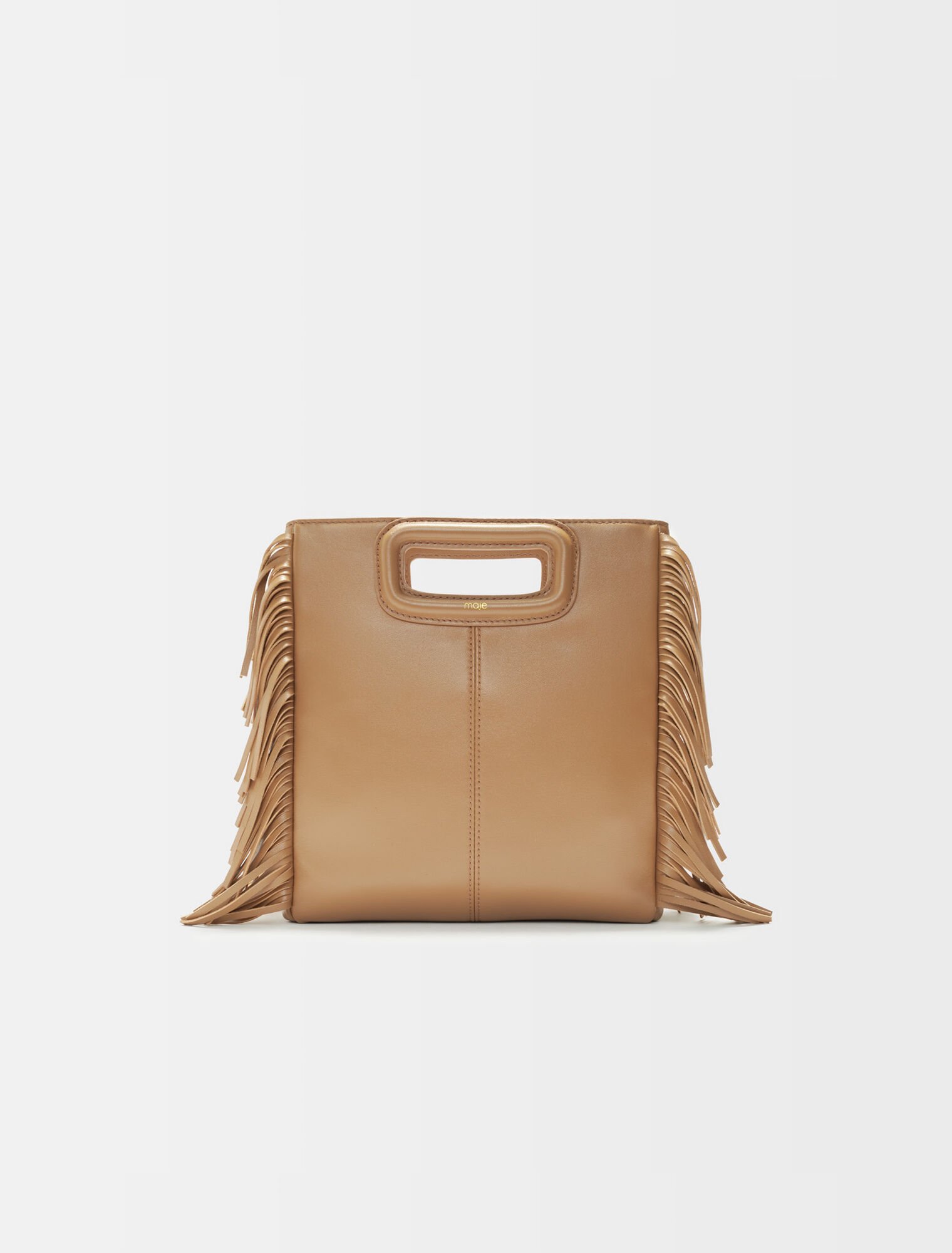 Smooth leather M bag with fringing