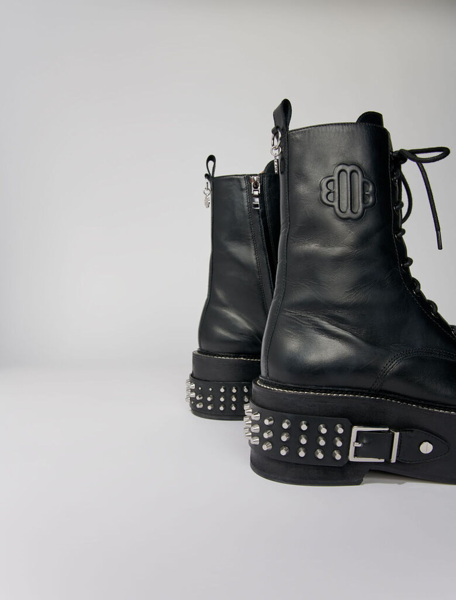 Combat boots with punk details