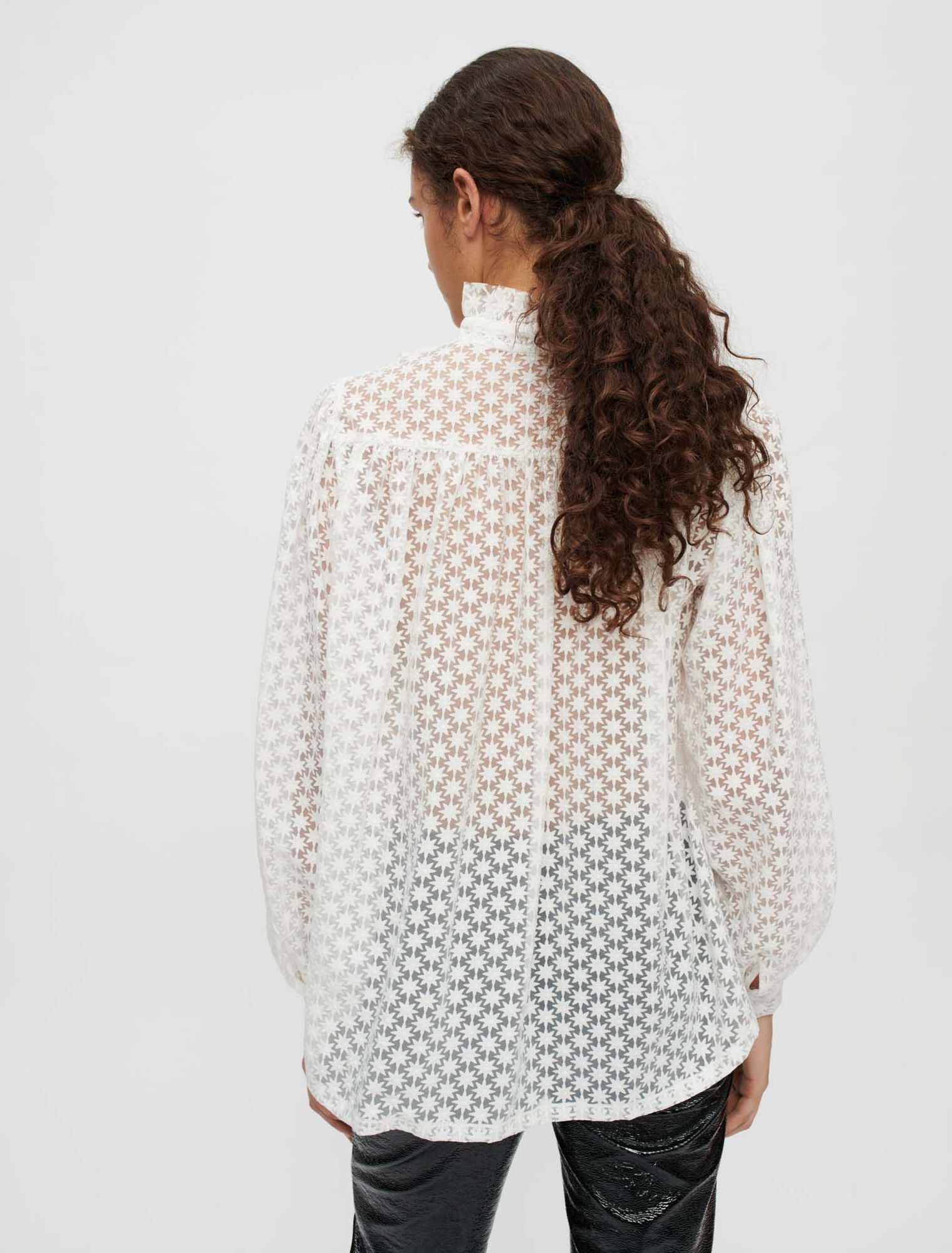Fully embroidered floral shirt