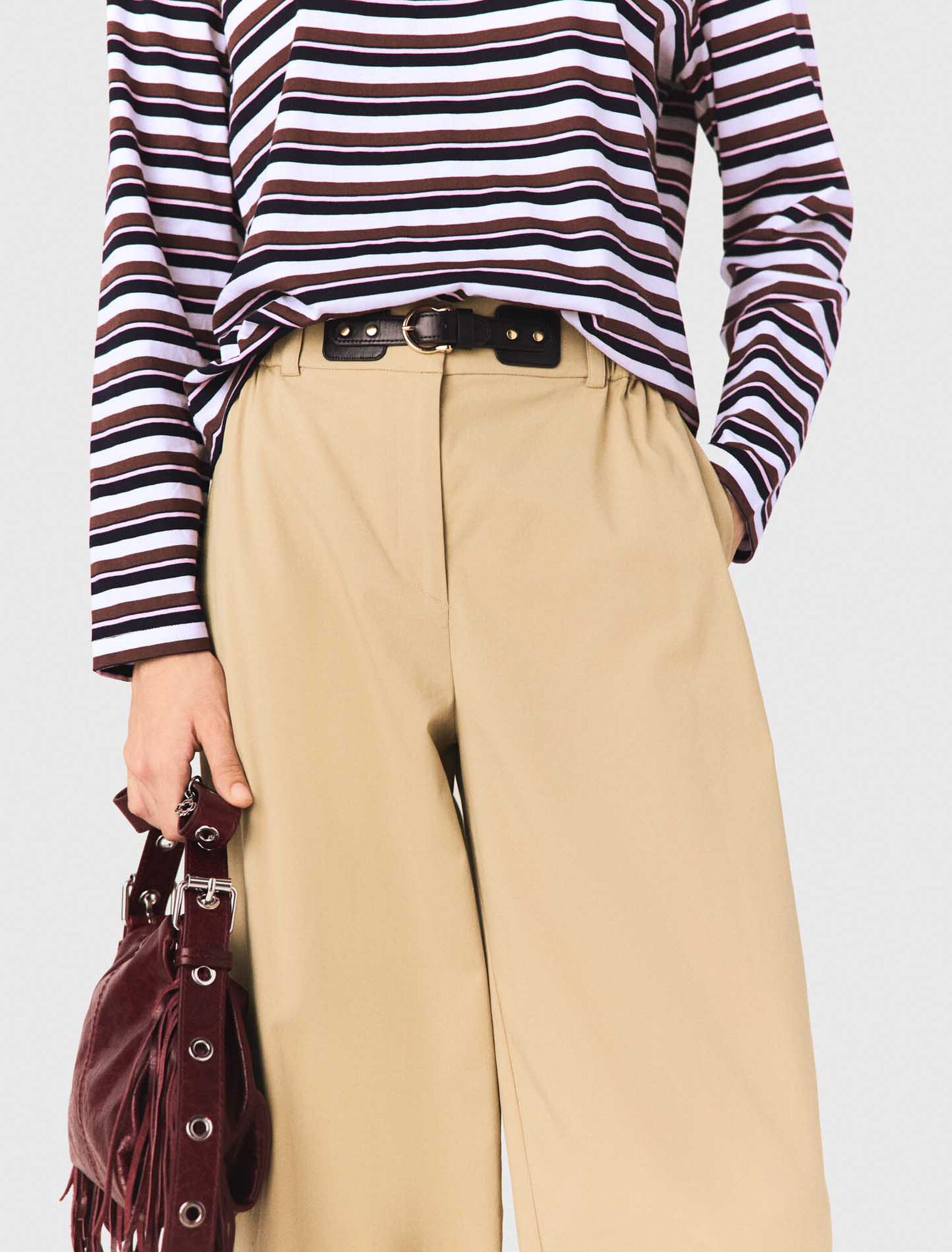 Wide-leg cotton pants