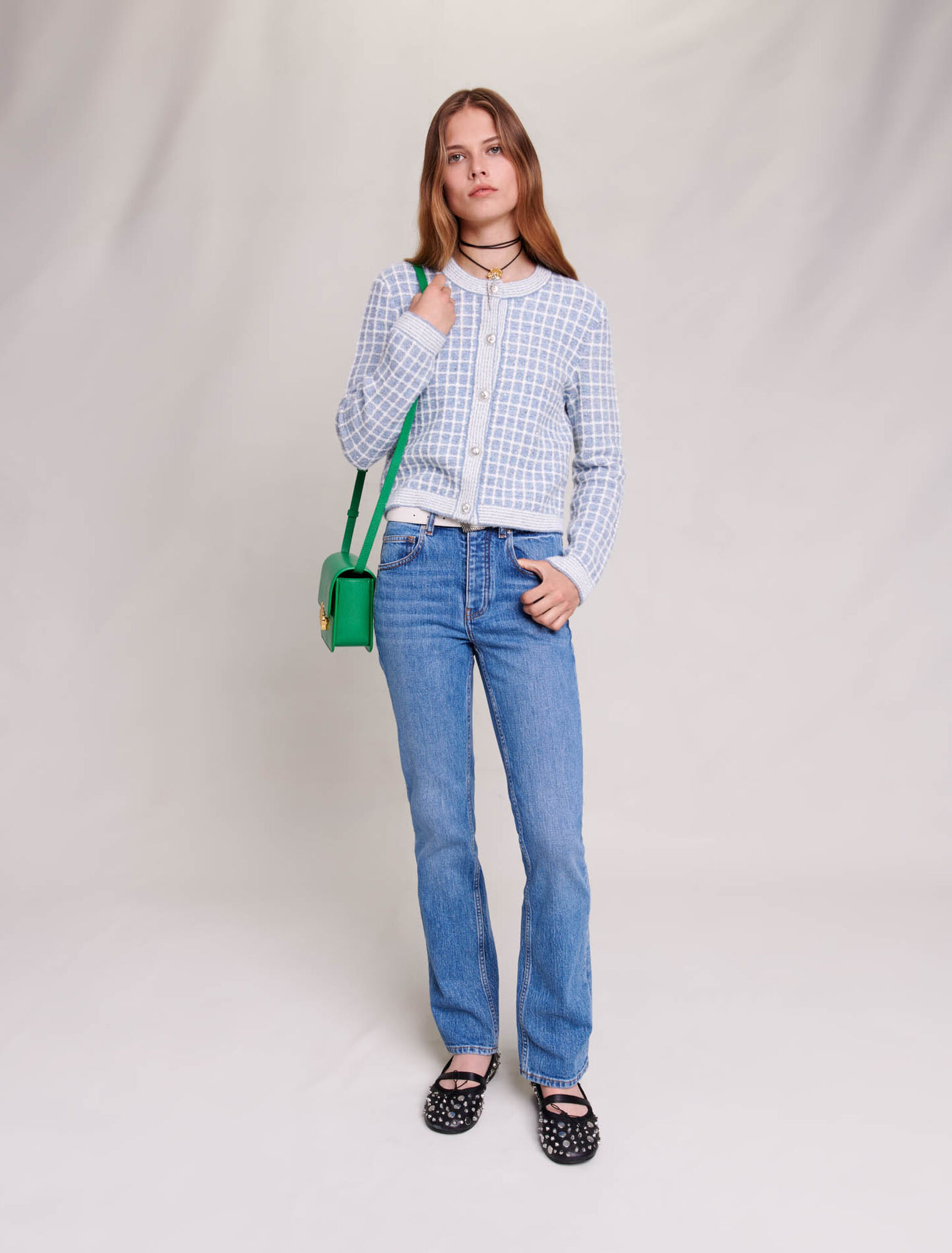Checked cardigan