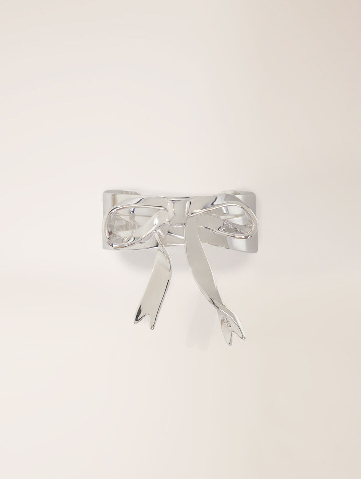 Silver bow cuff