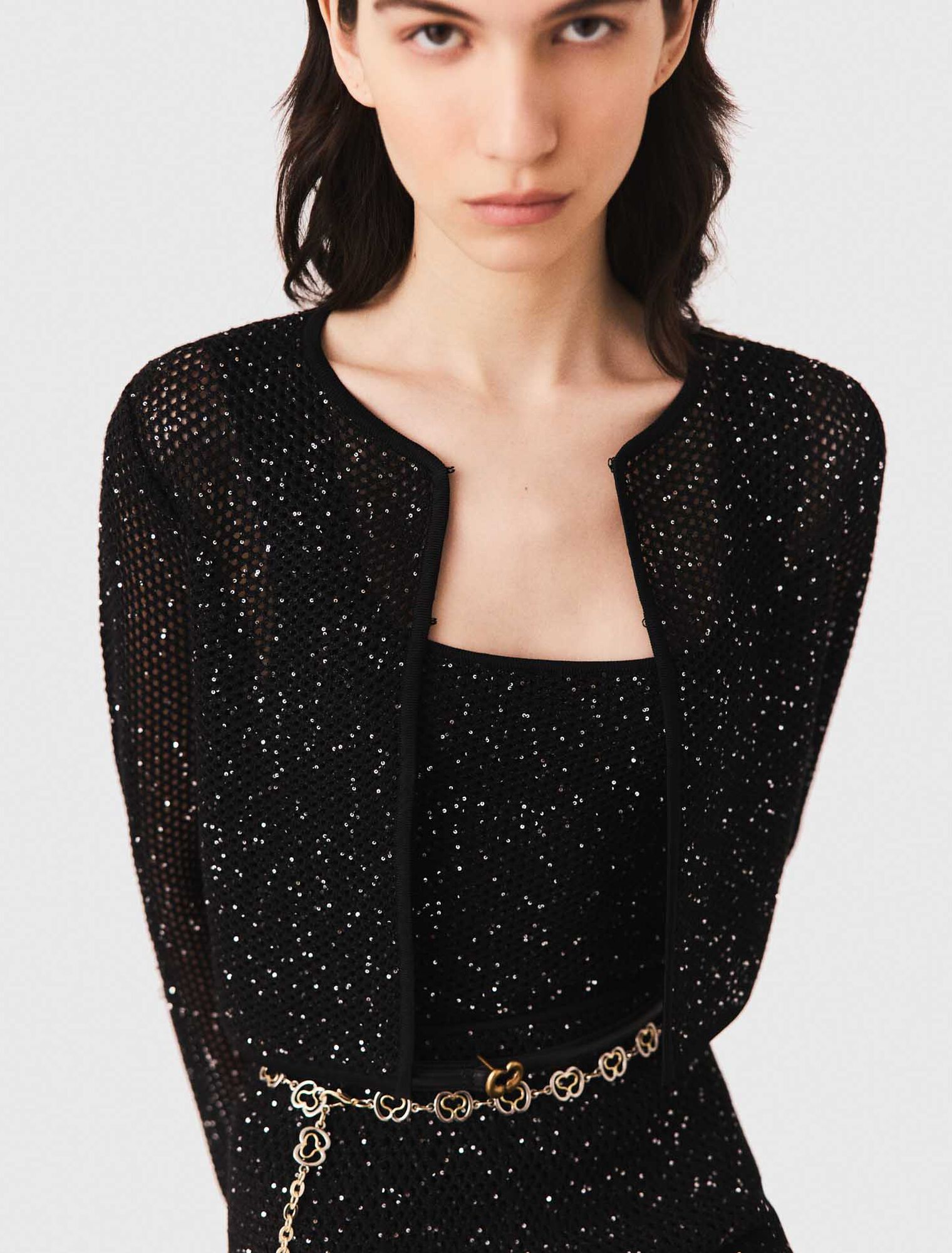 Rhinestone knit cardigan