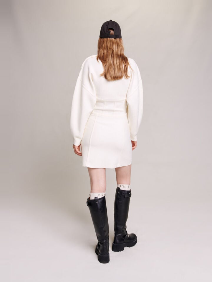 Corset-effect jumper dress