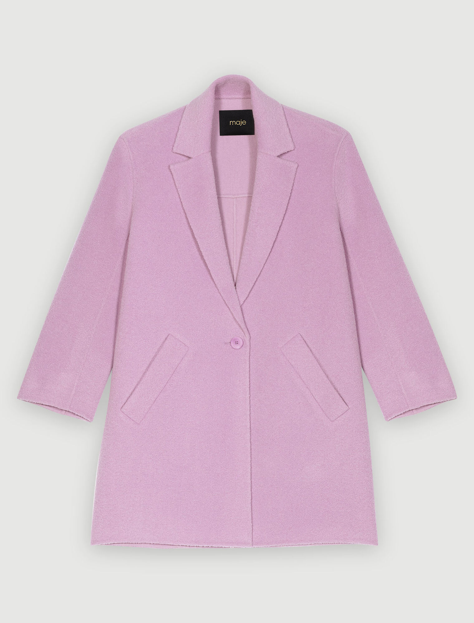 Mauve double-sided bouclé coat