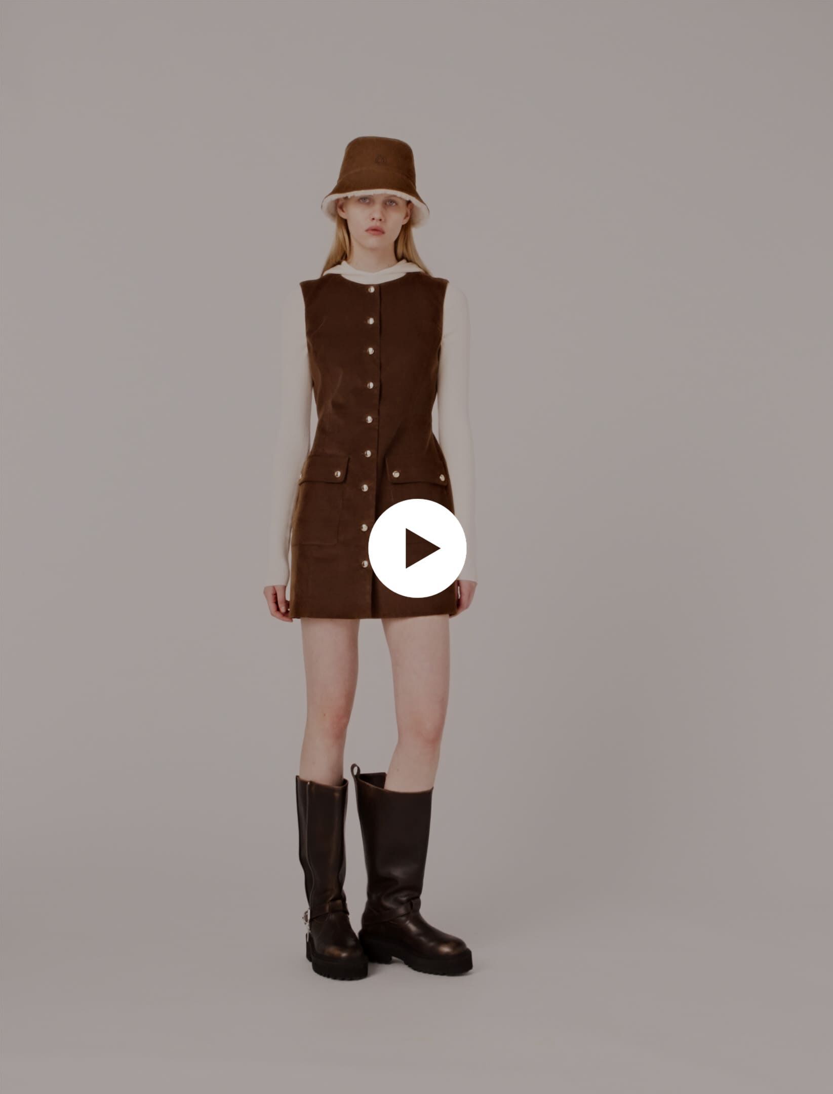 Short corduroy dress Brown For Women | Maje