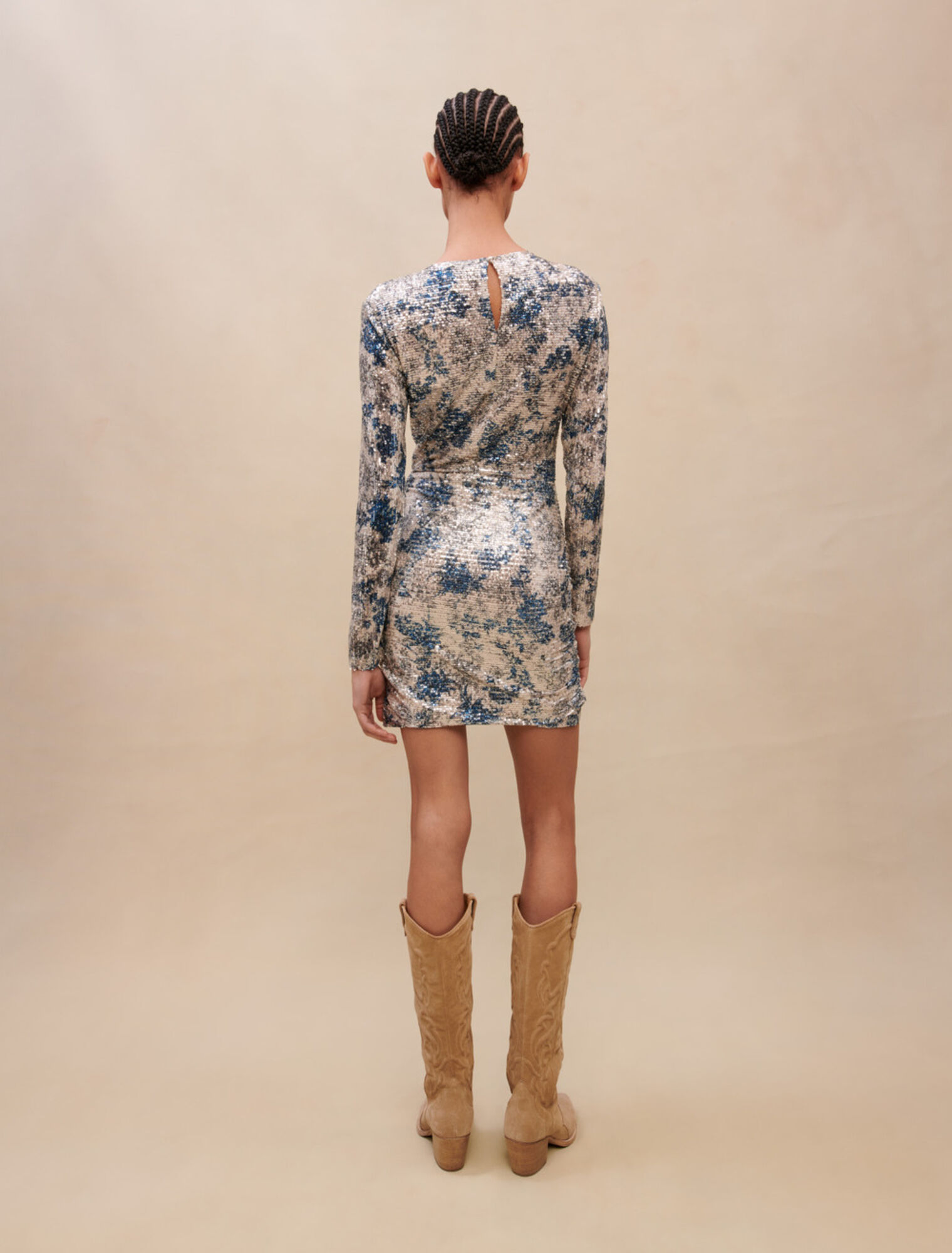 Draped sequinned dress