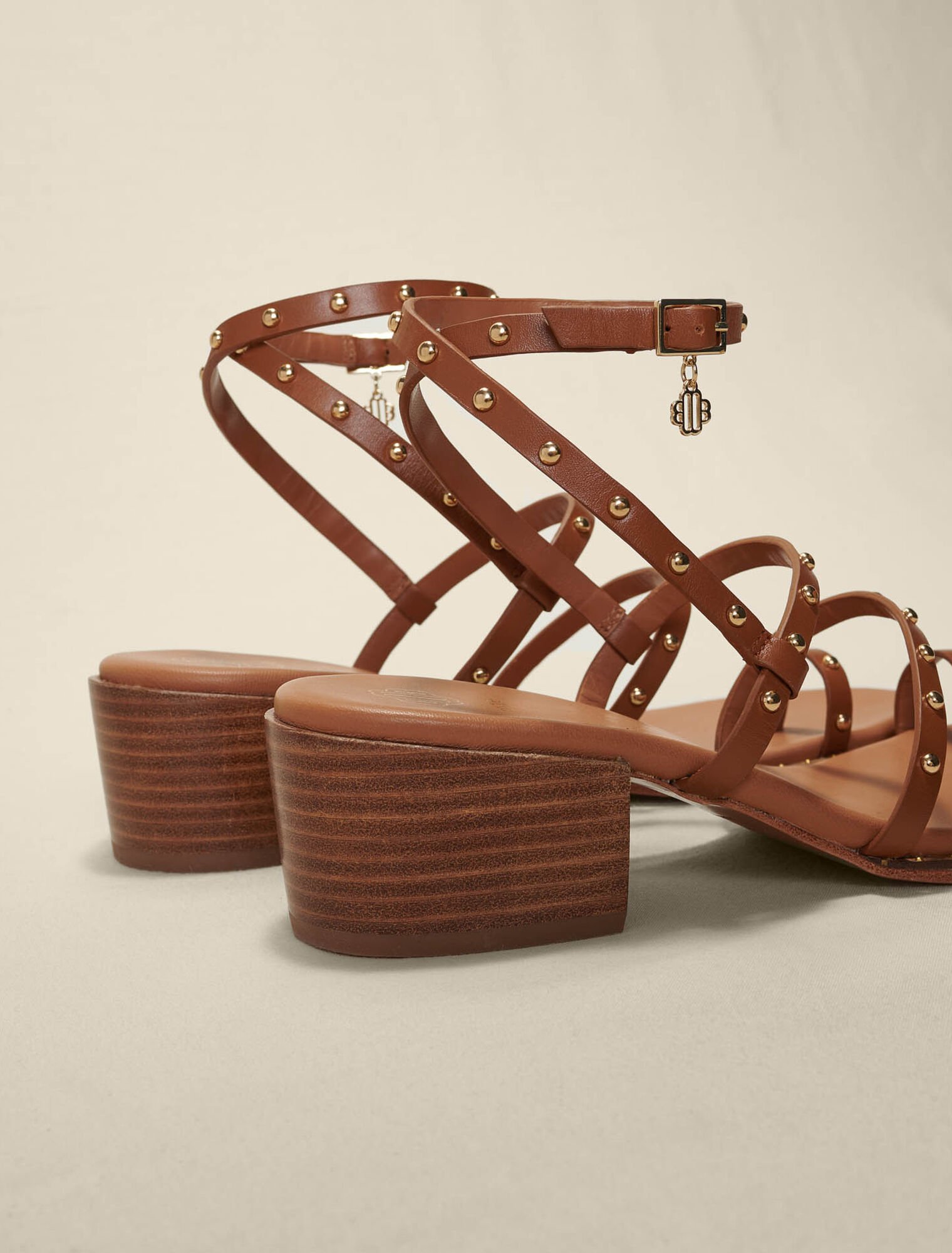 Studded strappy leather sandals