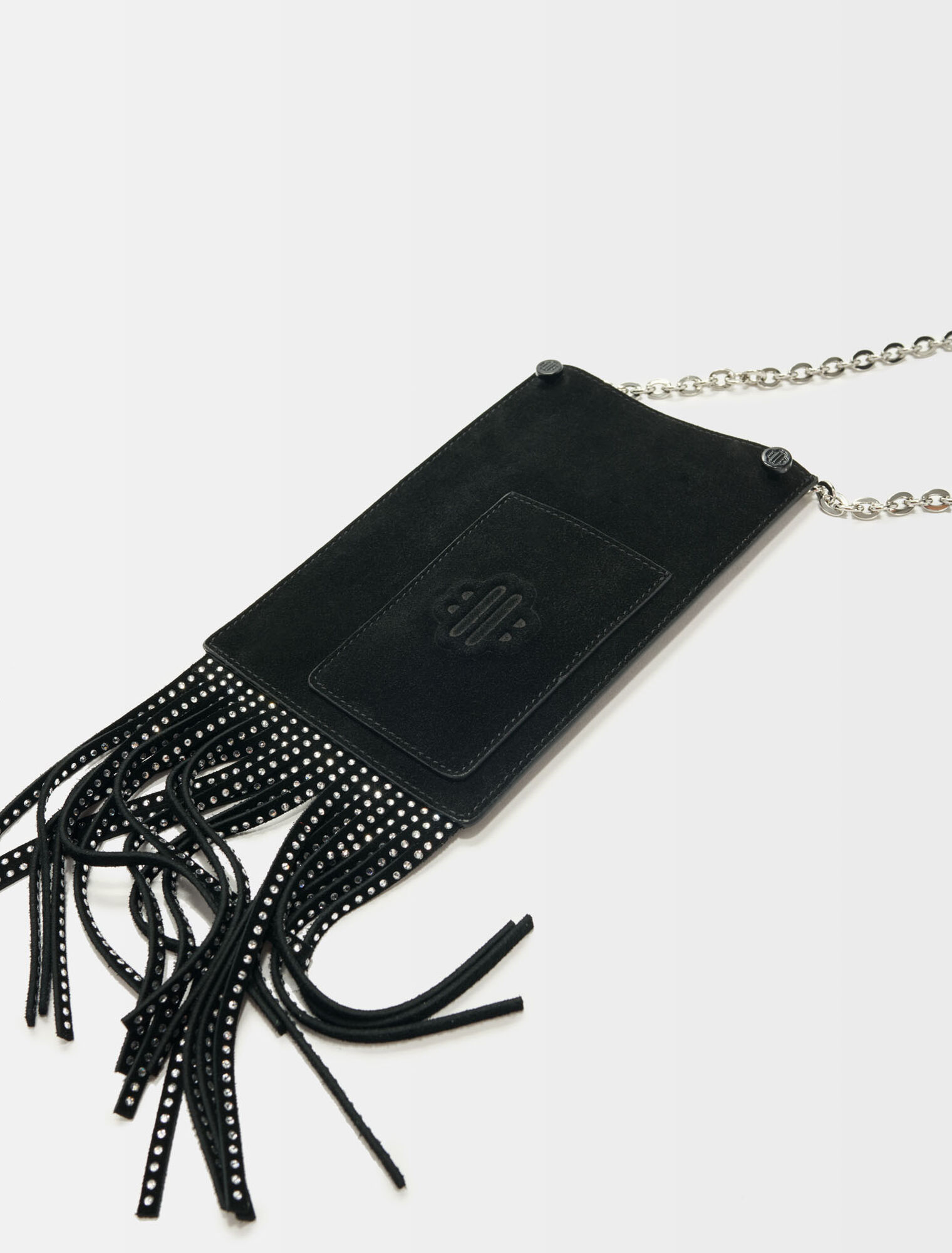 Leather fringe phone bag