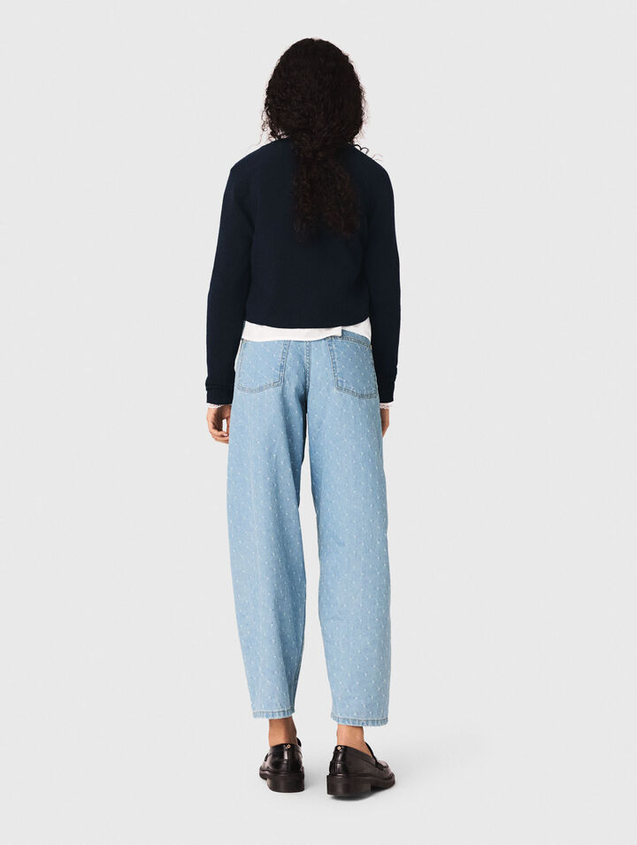 Jewelled bow-button cardigan