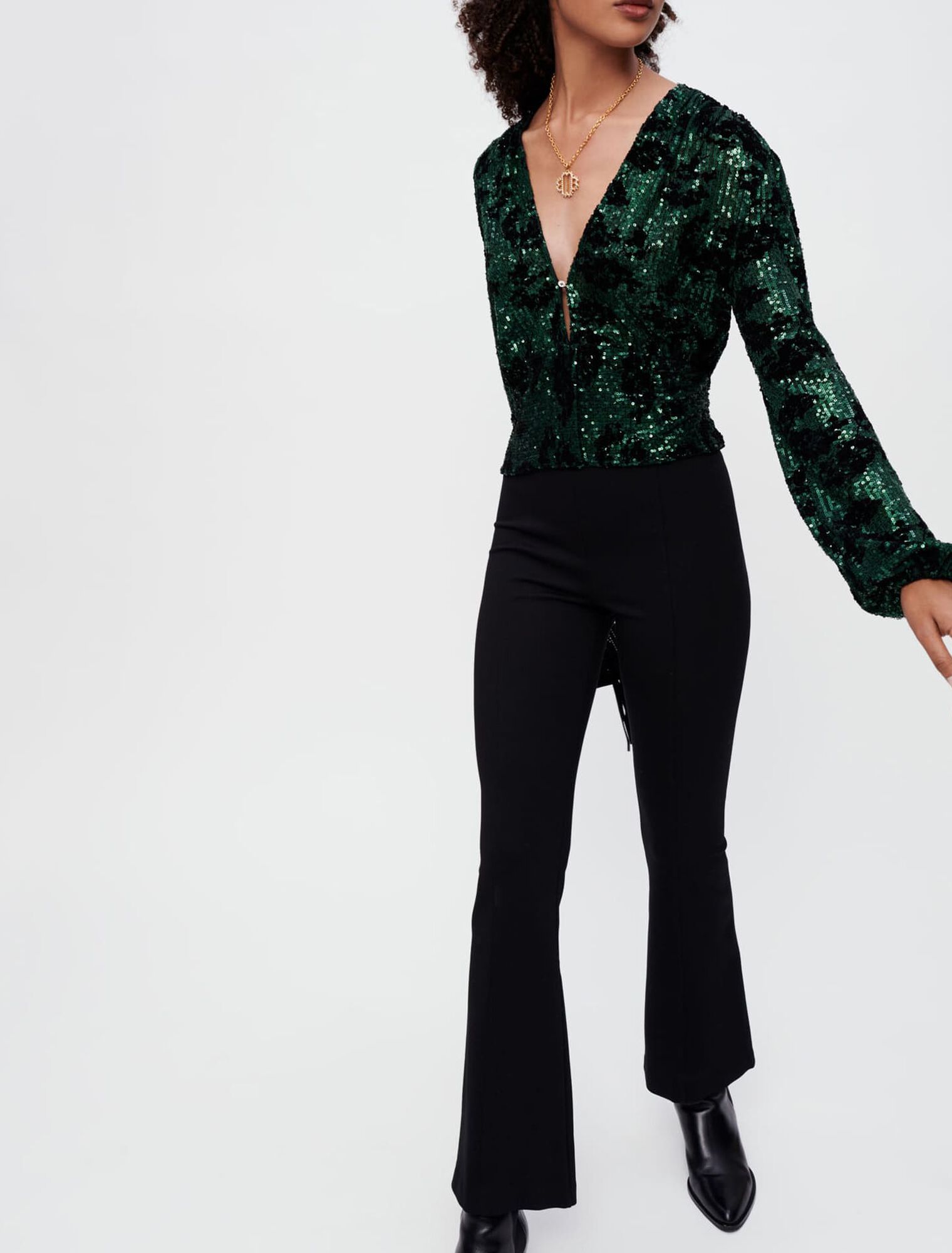 Sequin-embroidered top