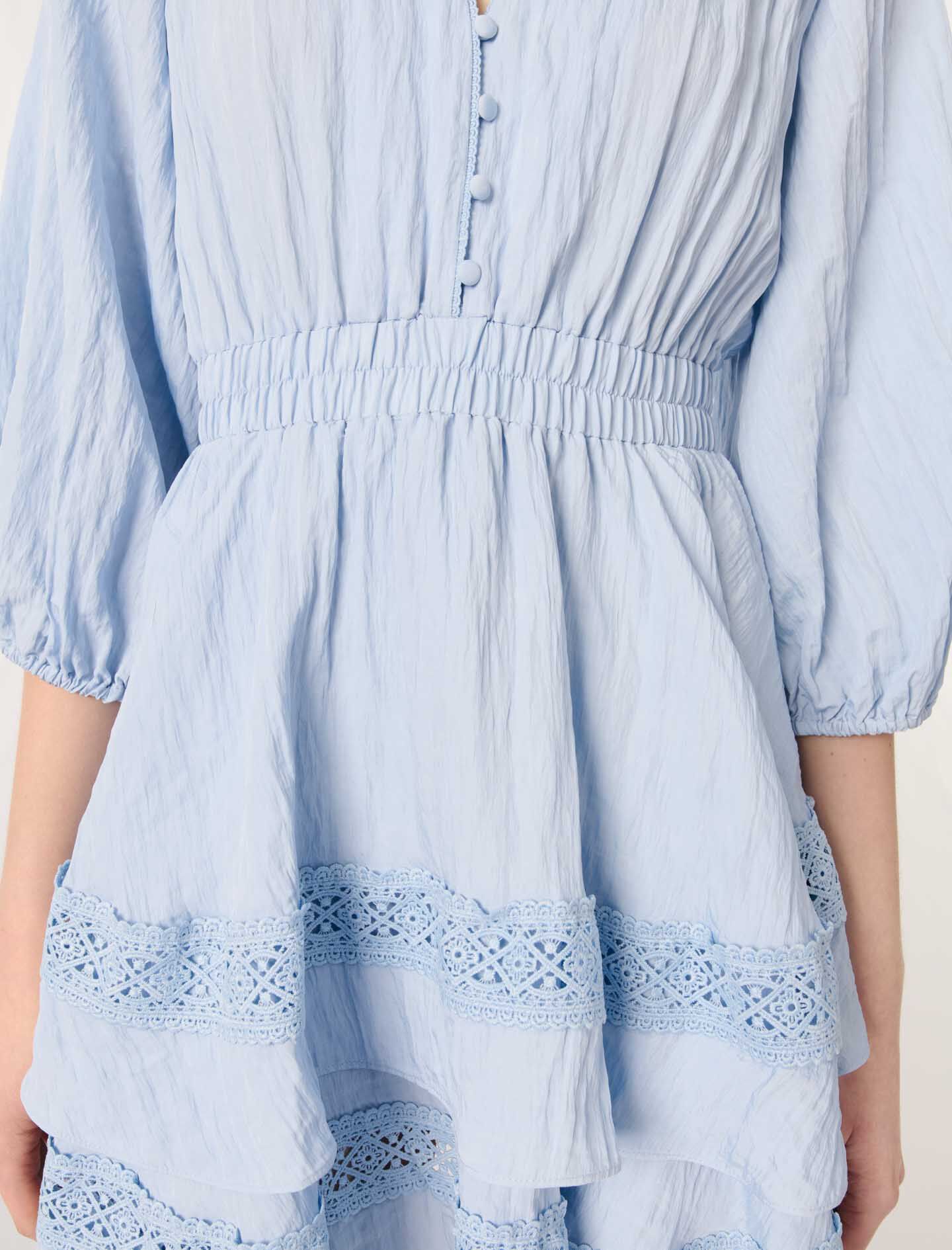 MAJE ブレザードレス Full lamé dress with ruffles Denim - Jeans for Women | Maje