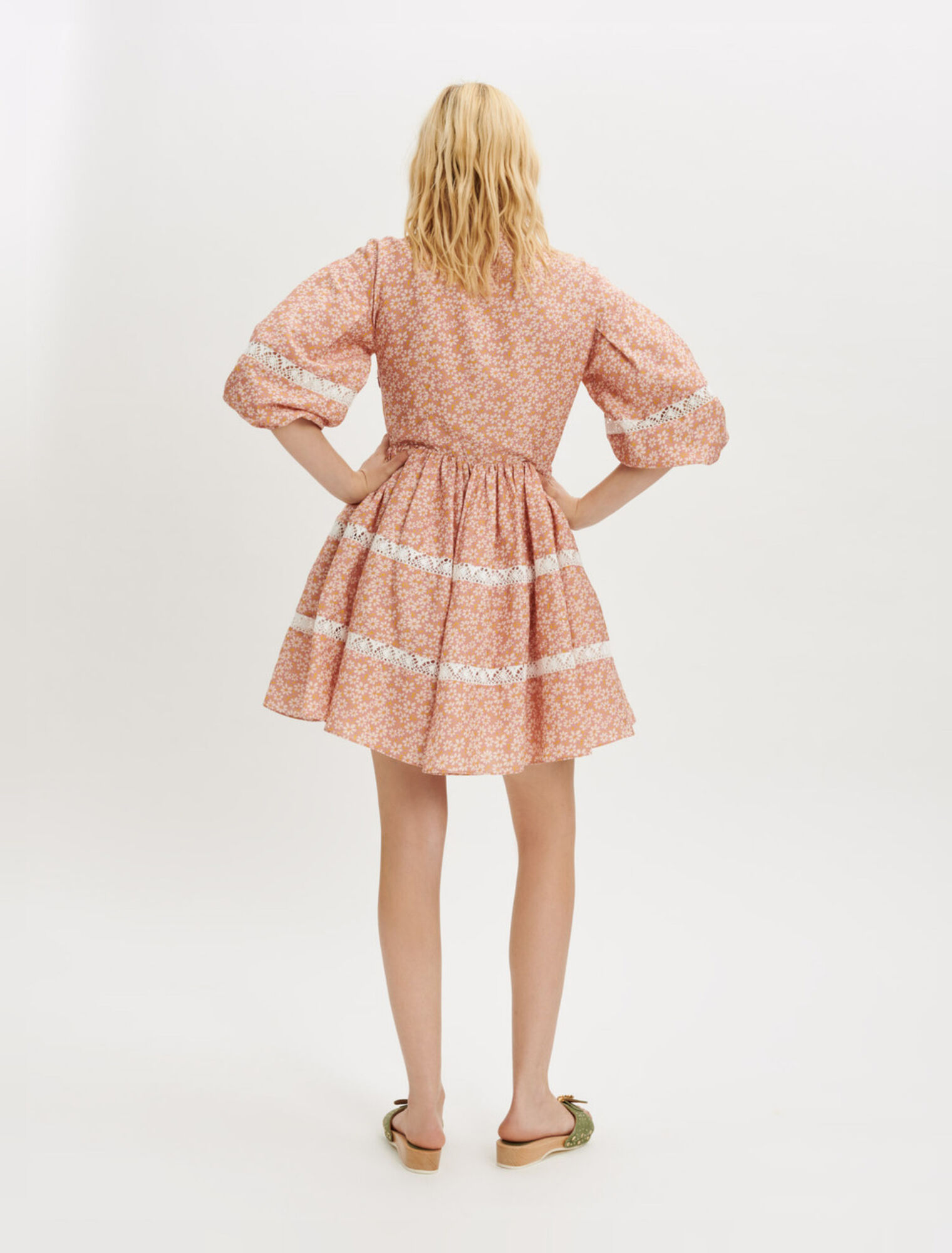 Printed lace braid dress