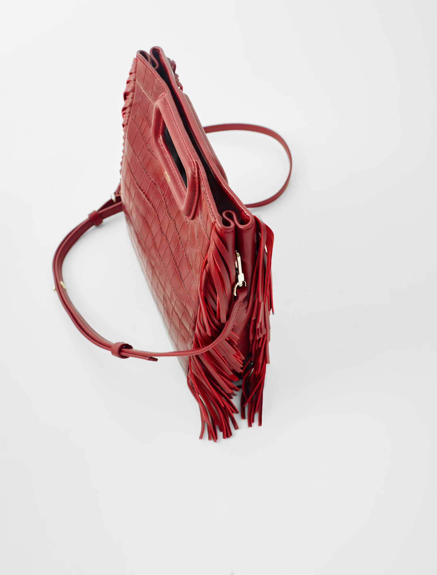 M bag in crocodile-effect leather