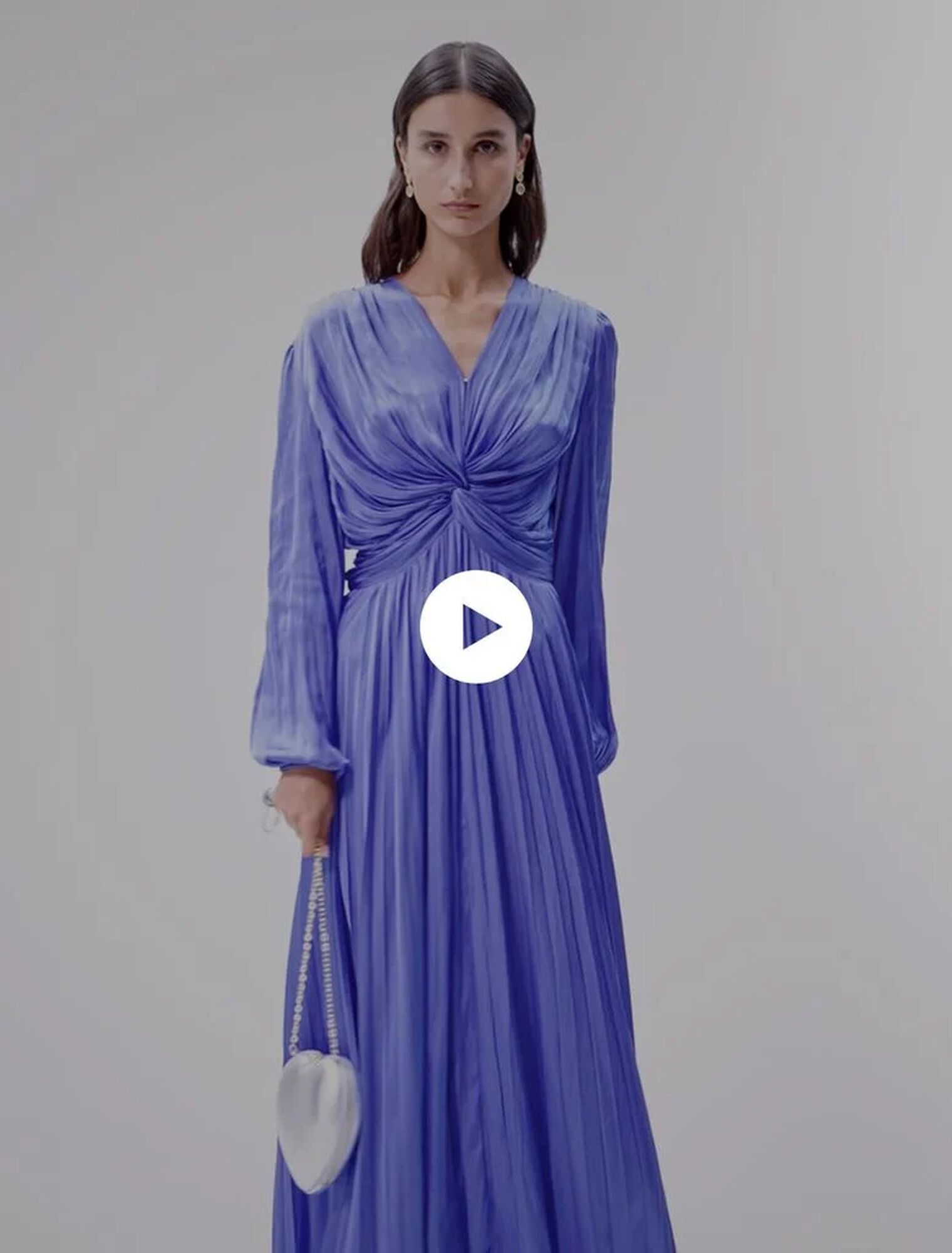 Satin-effect draped maxi dress