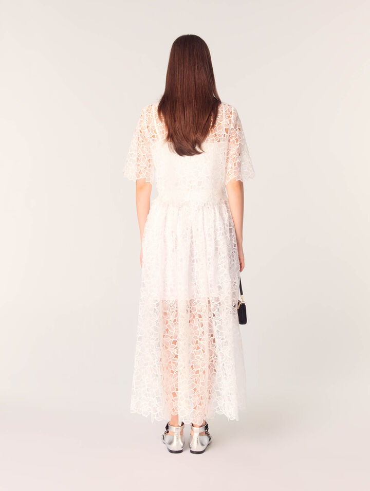 Floral lace maxi skirt