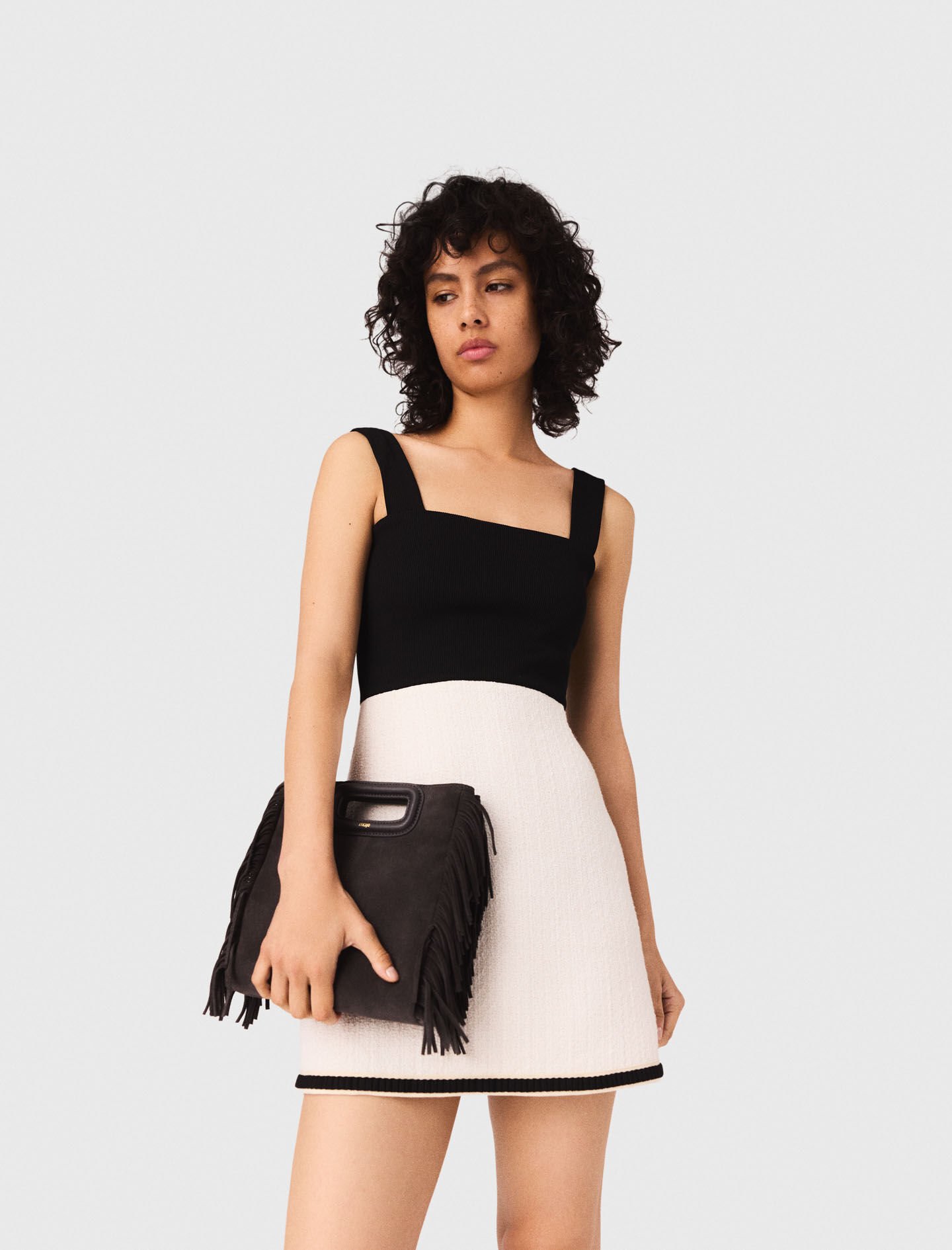 2-in-1 tweed dress White For Women | Maje