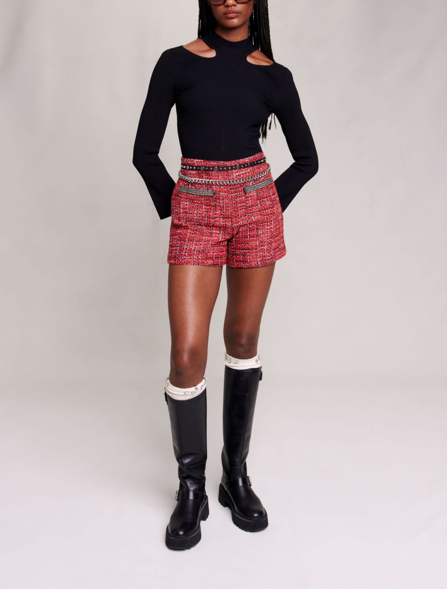 Shorts in tweed