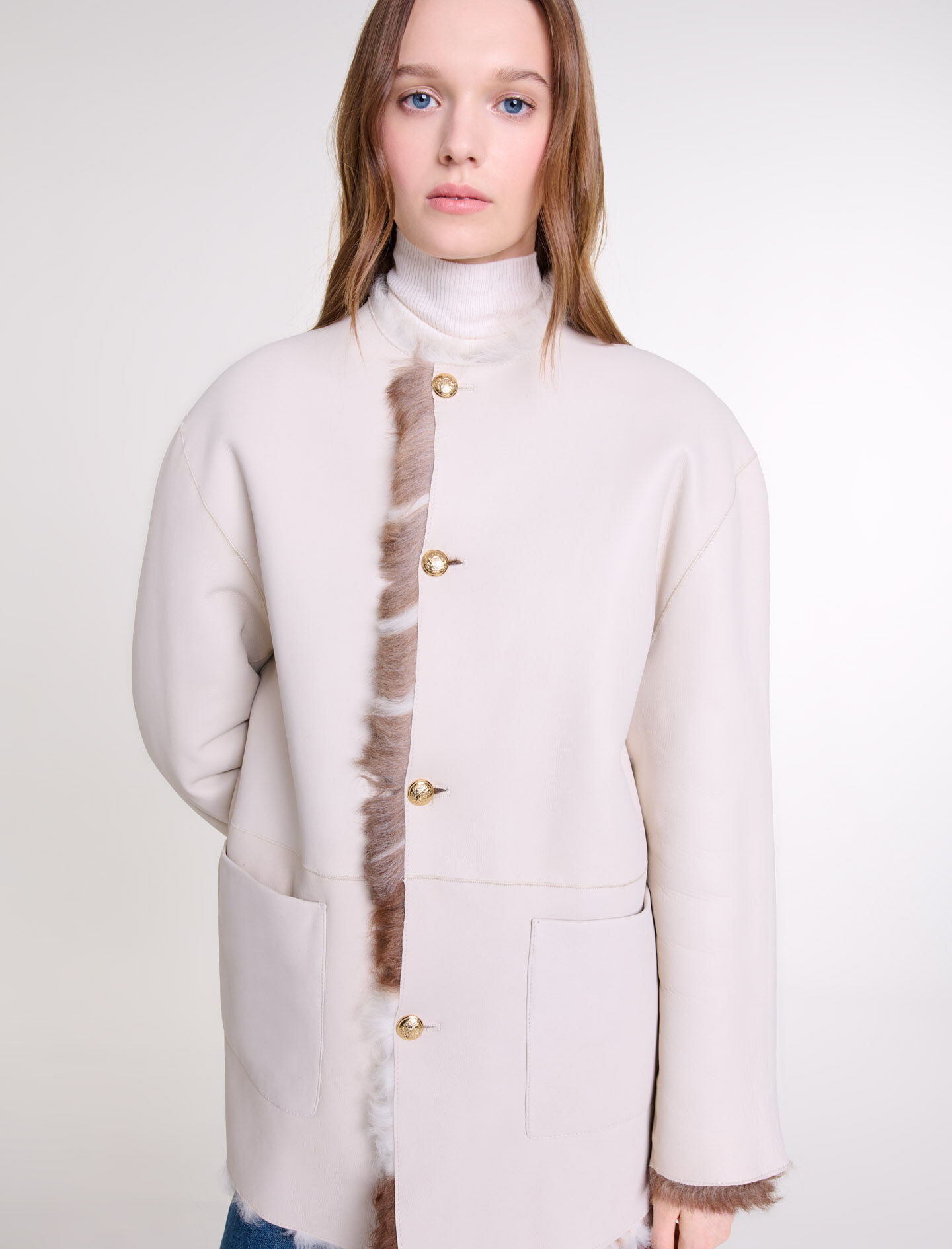 Reversible shearling White For Women | Maje