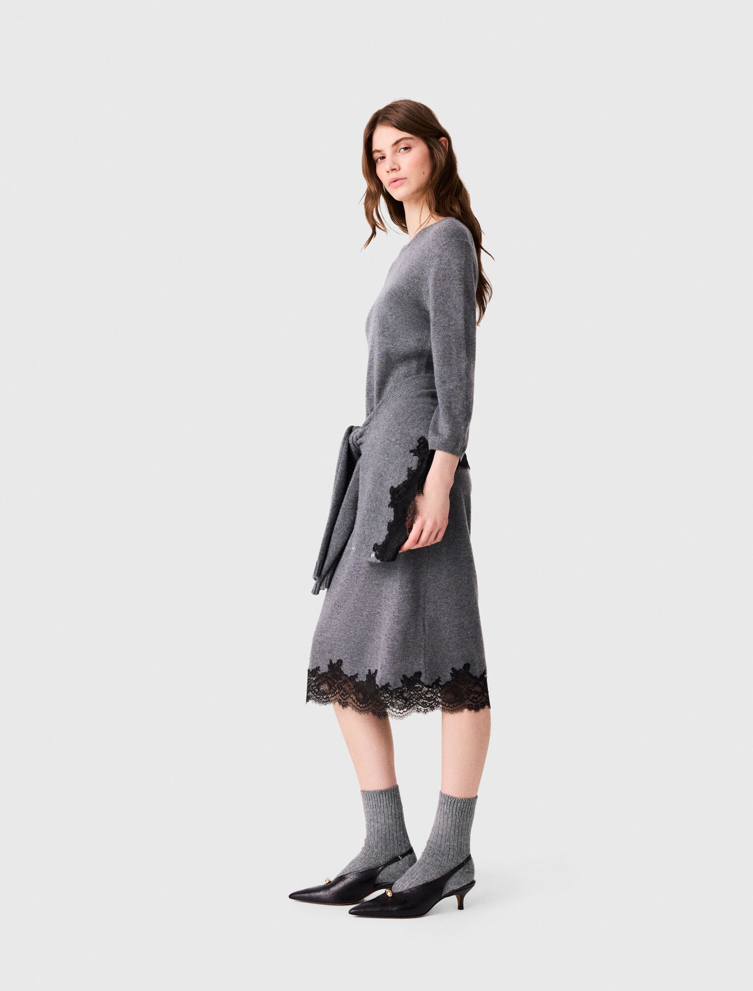 Dress with lace panel