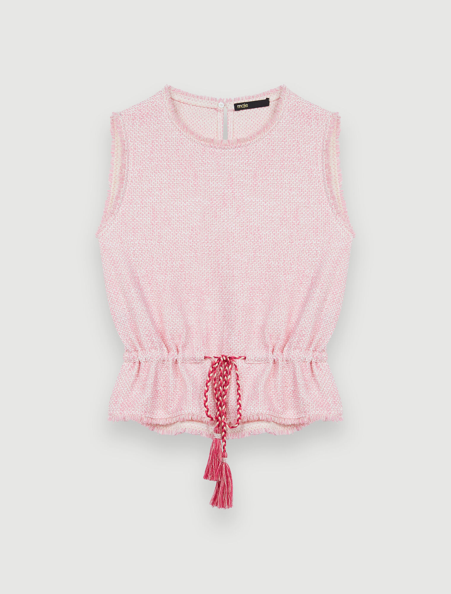 Sleeveless tweed top