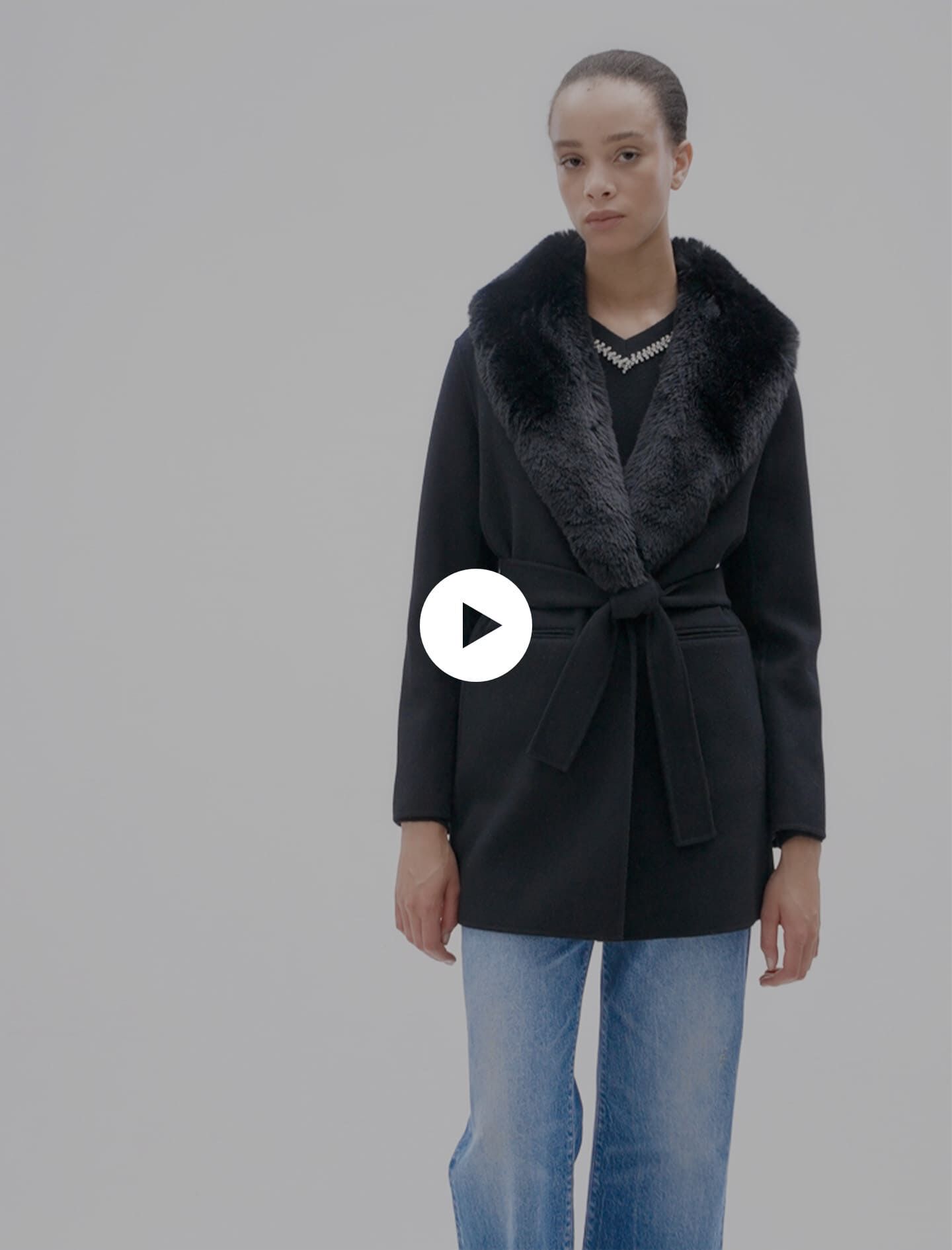 Maje black coat top