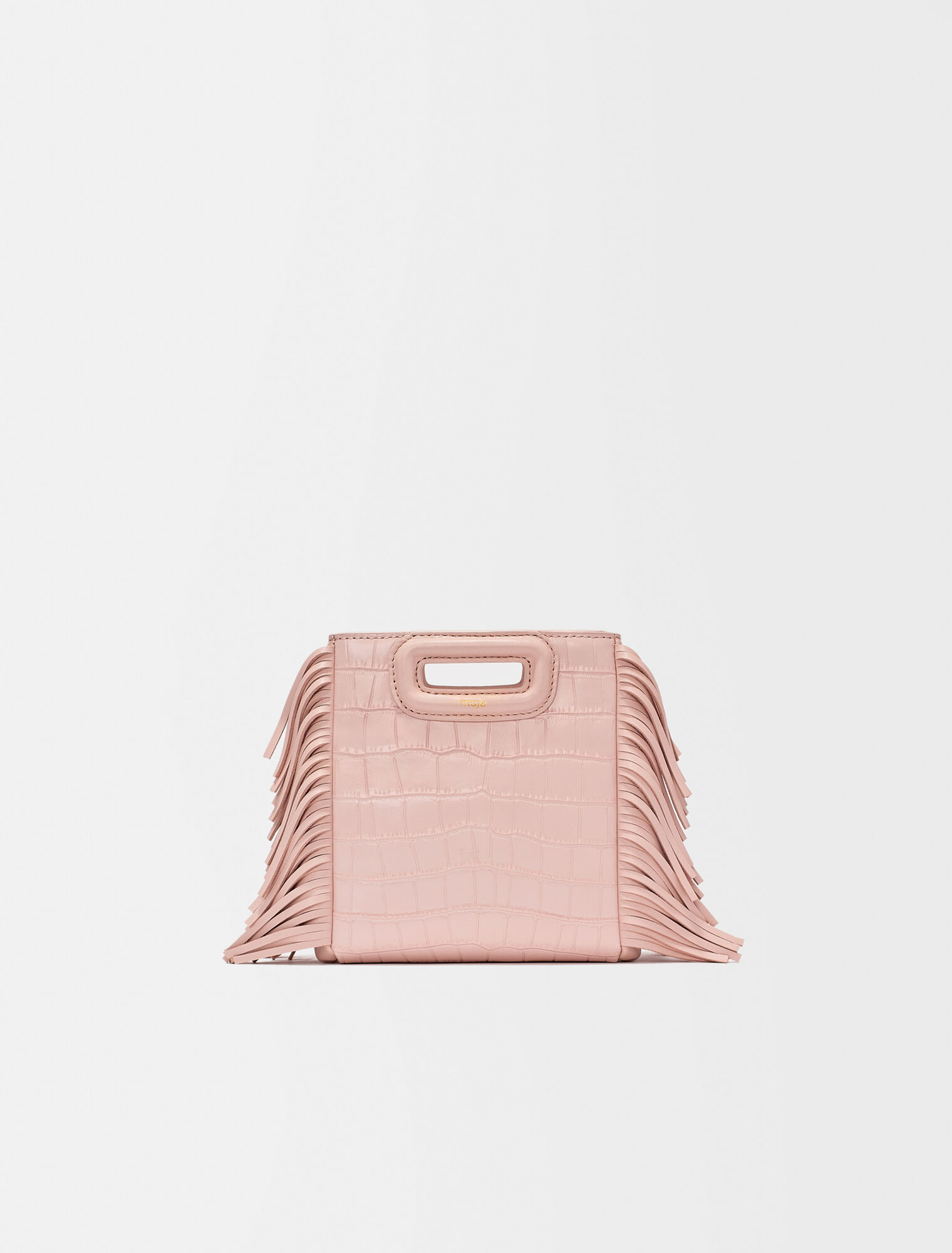 Mini embossed-leather M bag with chain