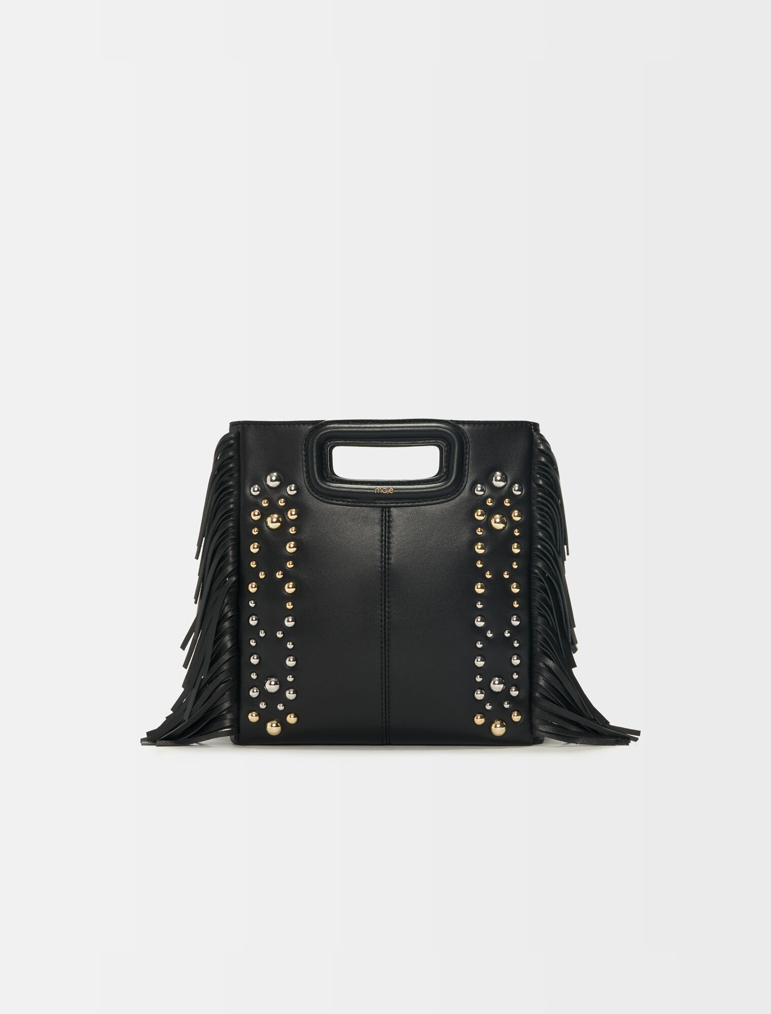 Leather M bag with studs
