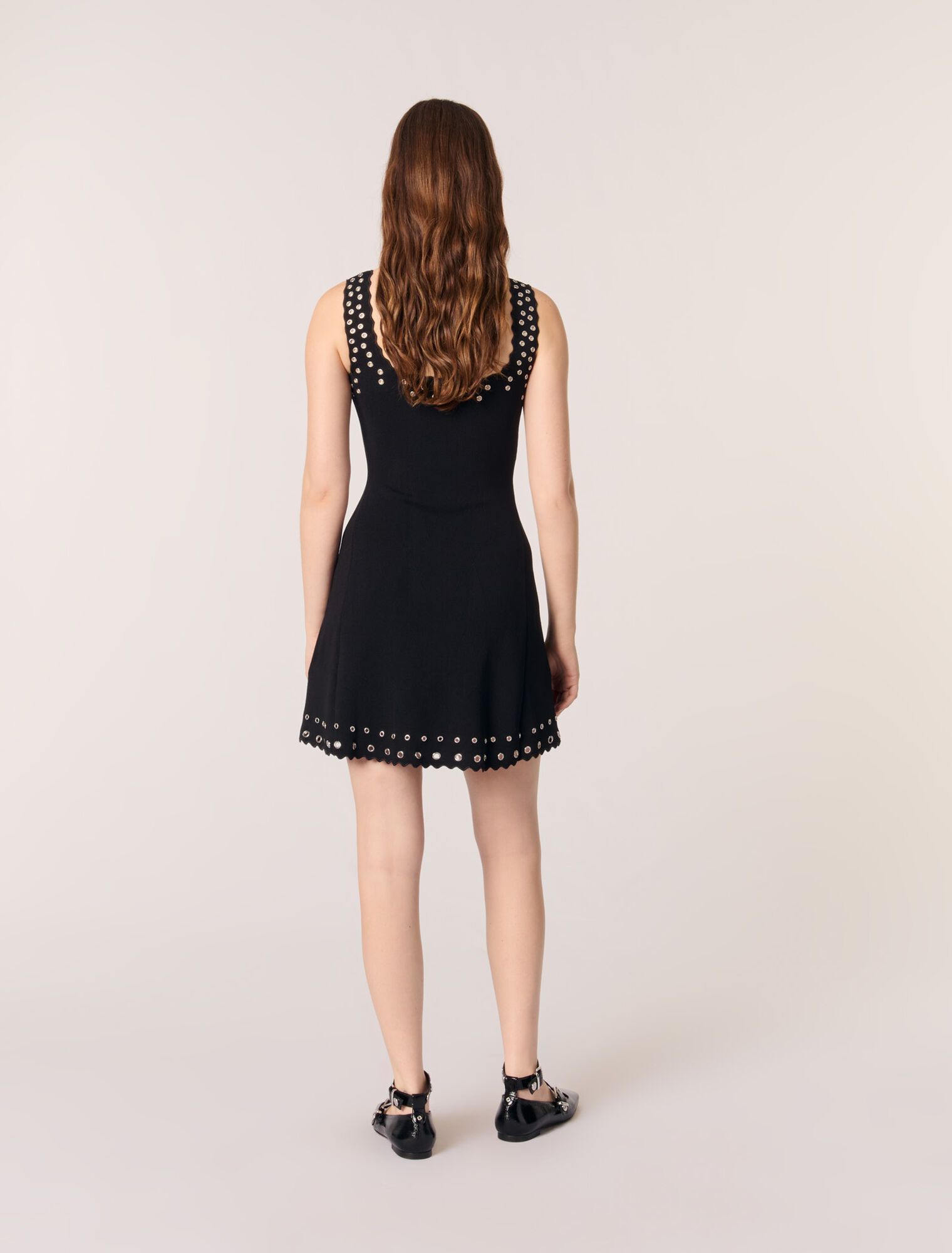 Mini eyelet knit dress