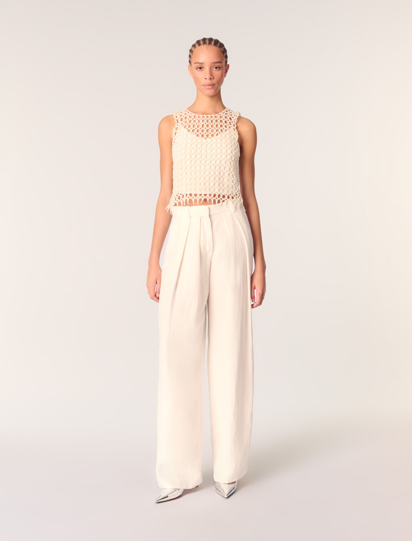 Wide-leg suit trousers White For Women | Maje