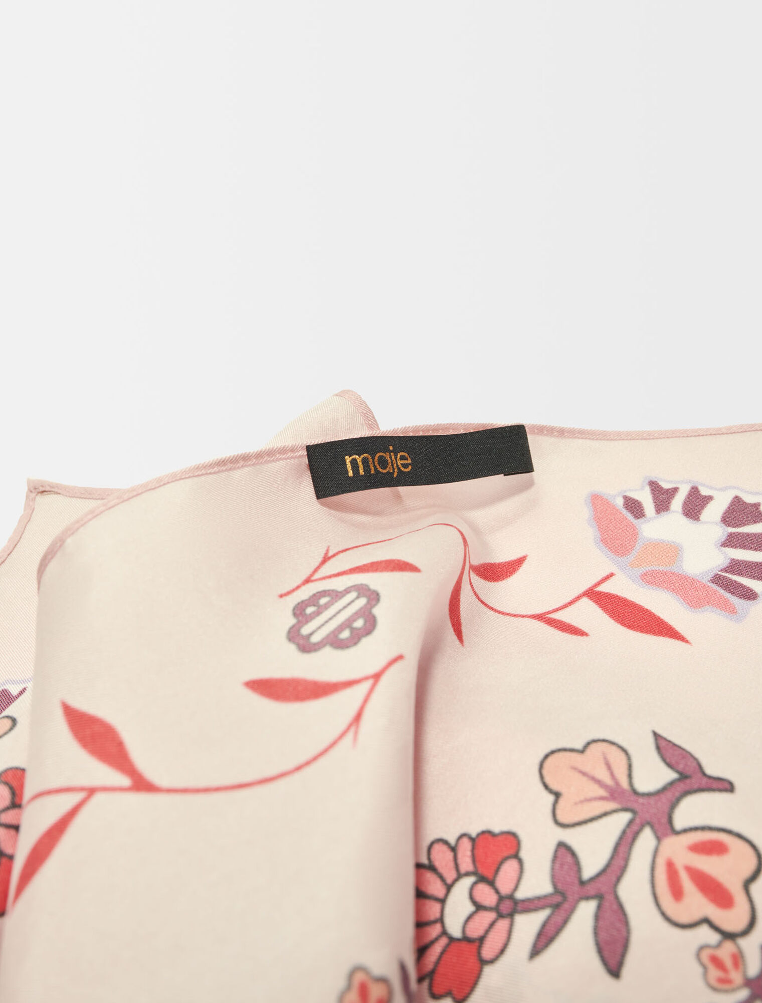 Maje Clover floral print silk scarf