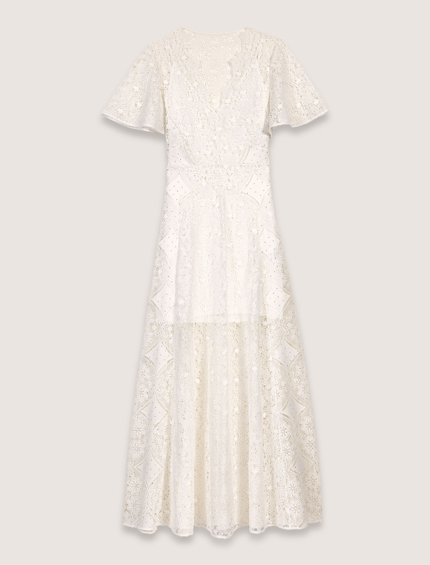 Beaded crochet maxi dress Blue For Women | Maje