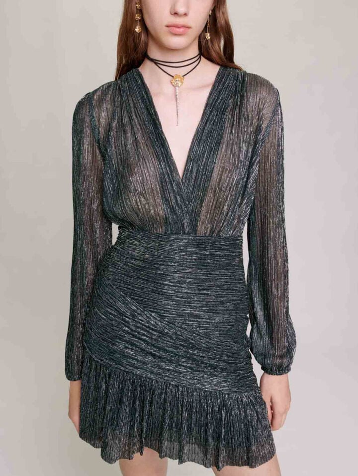 Draped lurex dress