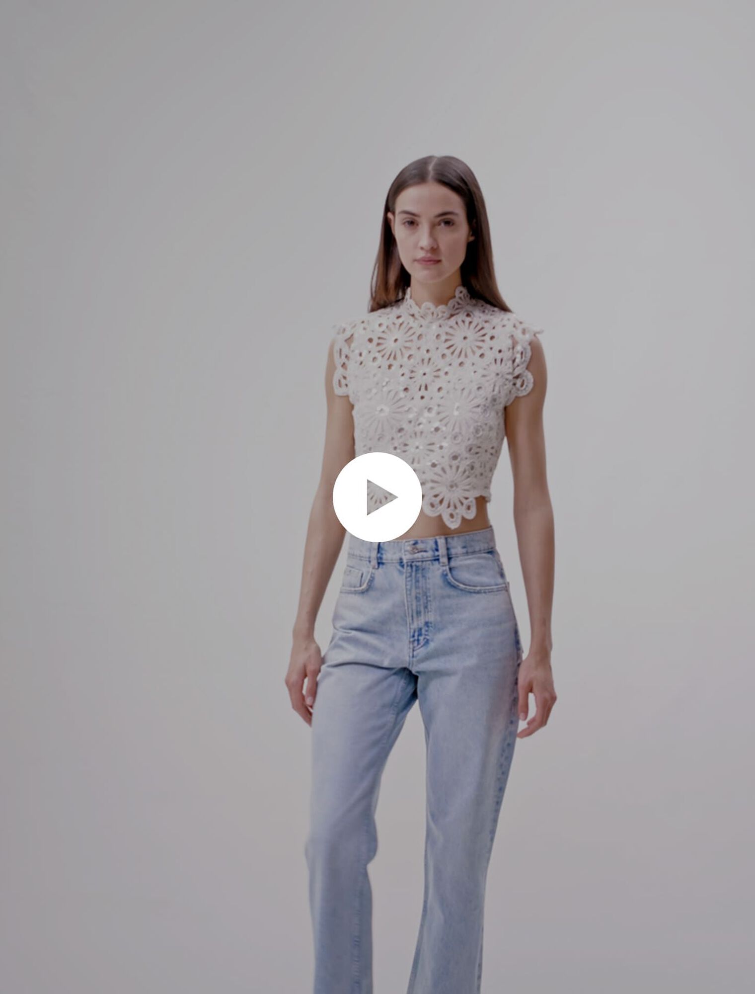 Crochet and sequin top