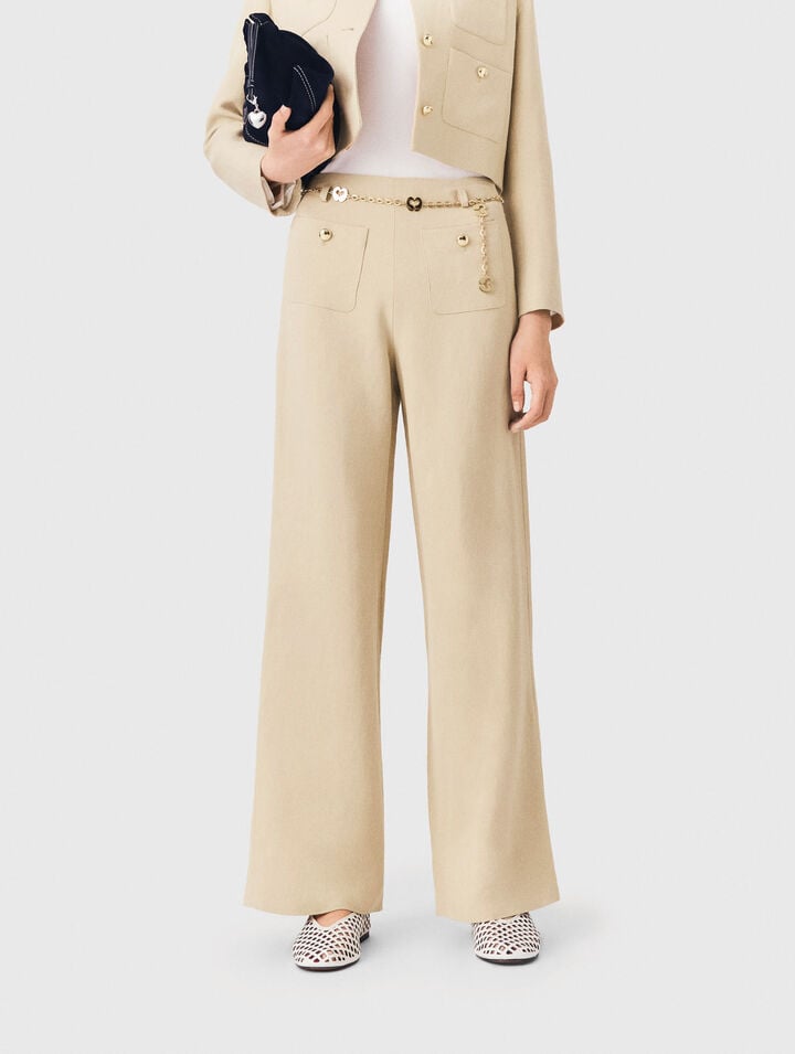 Linen blend suit trousers