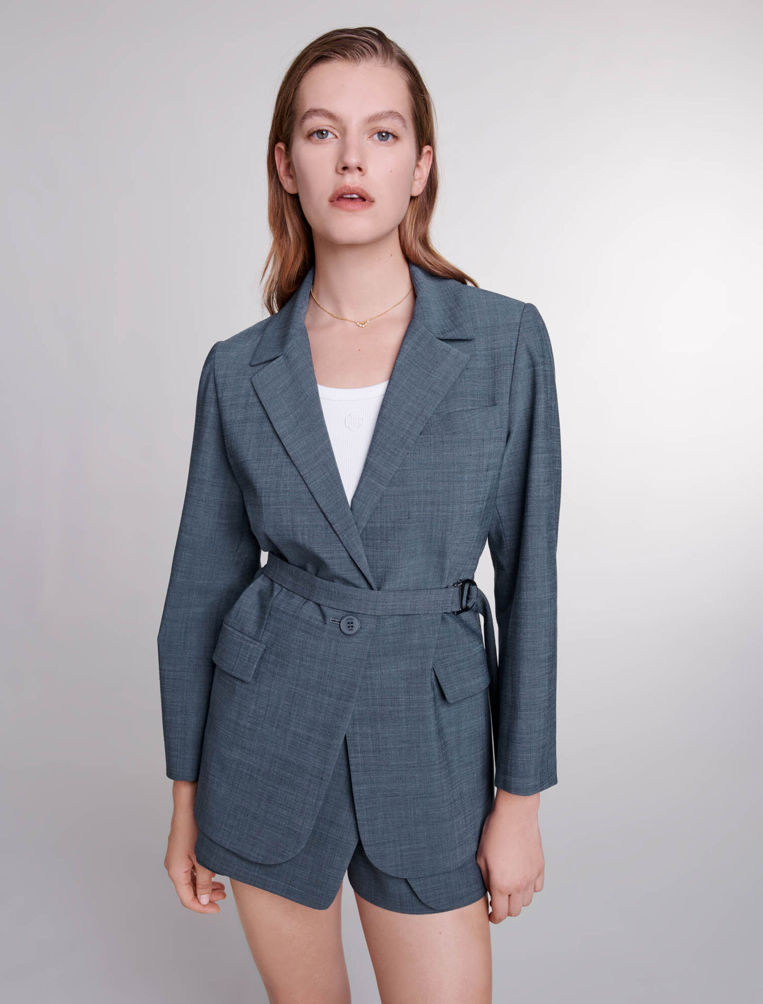 Belted blazer