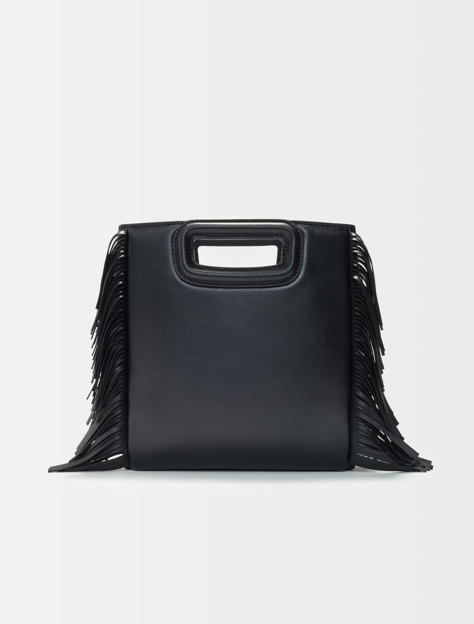 Quilted leather M bag with rhinestones