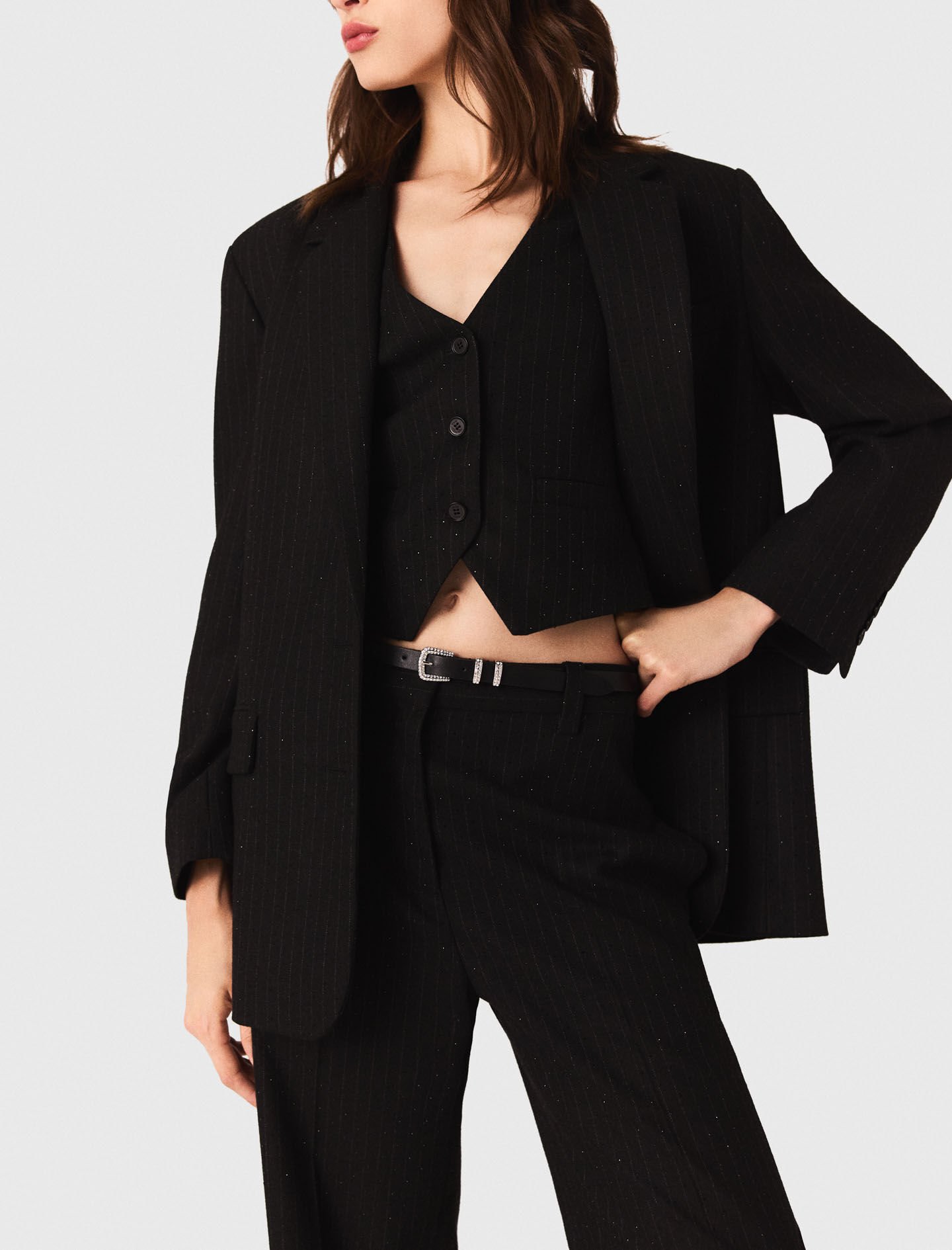 majeページ Pointed-toe leather boots Black / Gray For Women | Maje