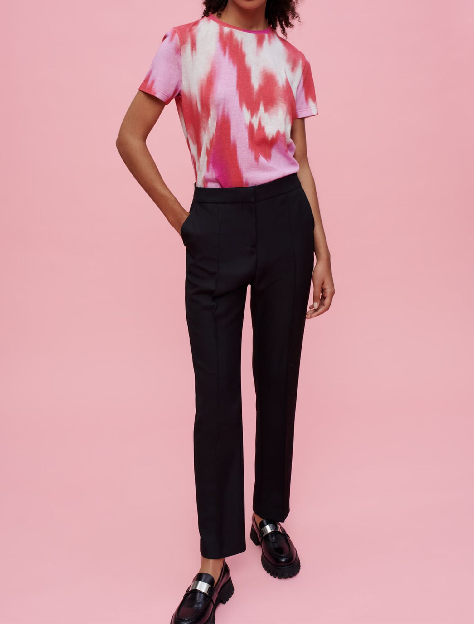 Black tailored trousers