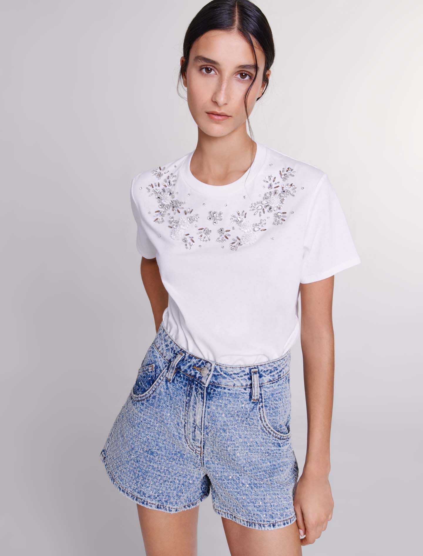 『1年保証』 Rhinestone T-shirt トップス