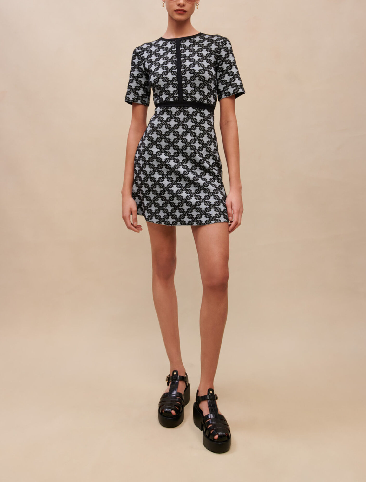 Printed knit dress