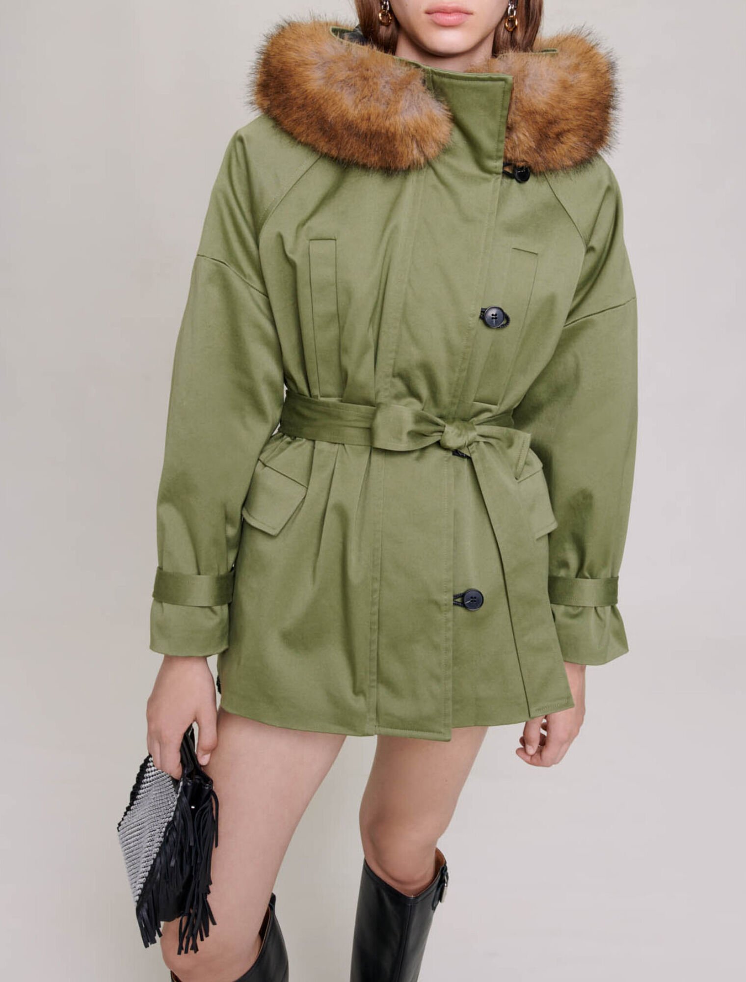 Short hooded parka