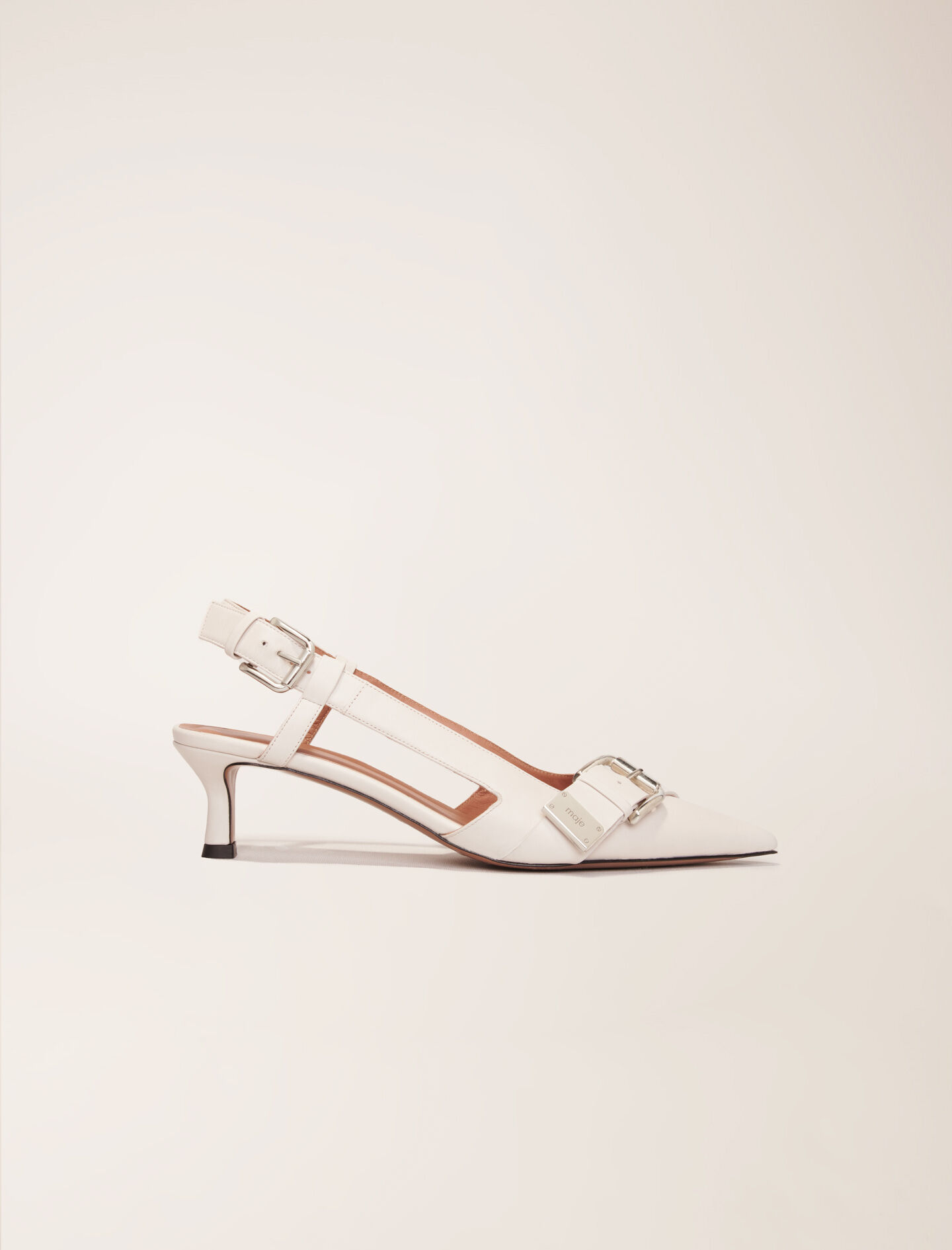 【日本製】 For White pump slingback buckle Double Women Maje | 靴